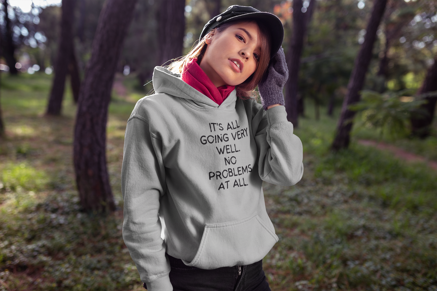 Women's It's All Going Very Well. No Problems At All Gray Hoodie