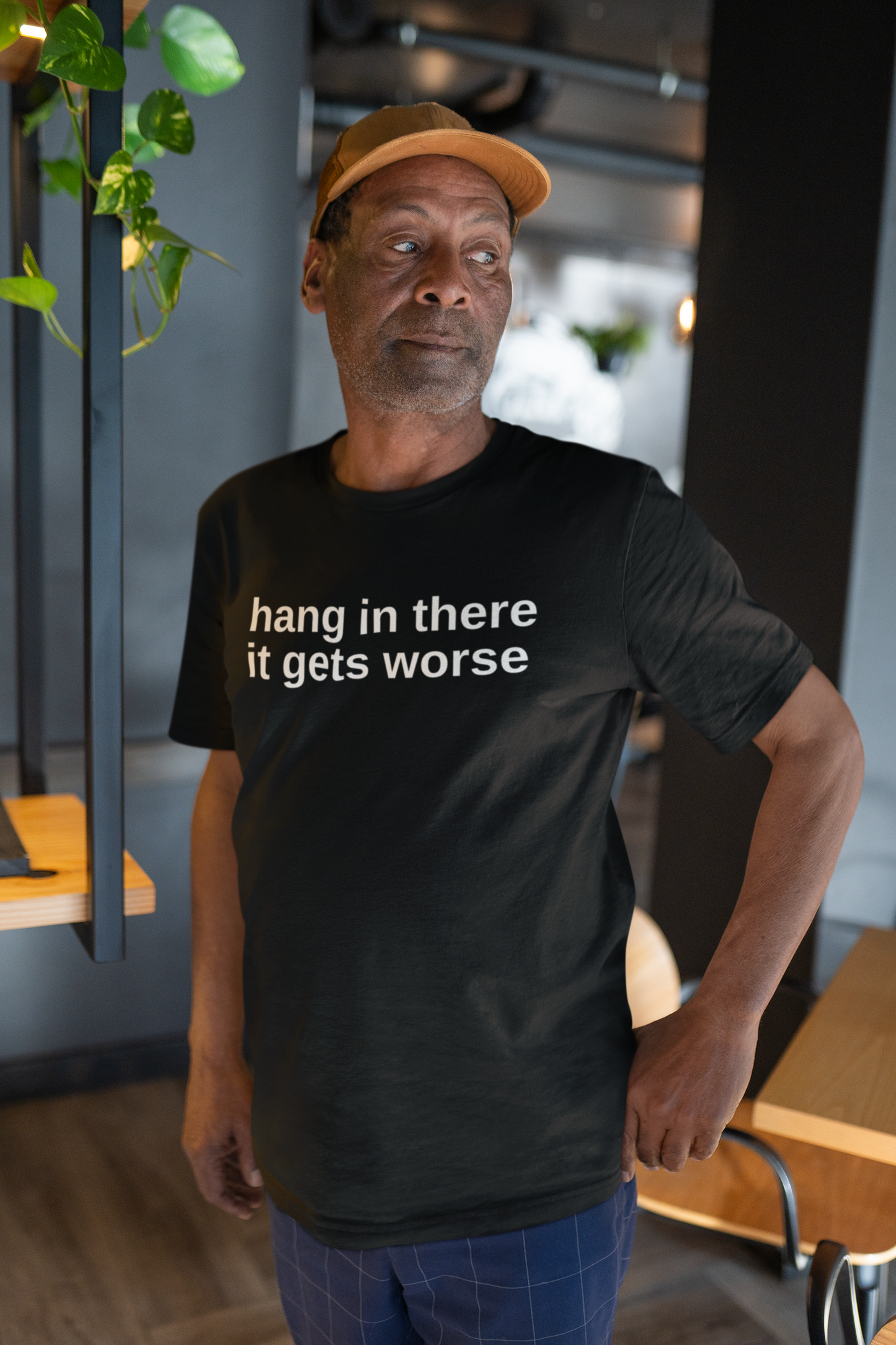 Men's Hang In There It Gets Worse Black T-Shirt