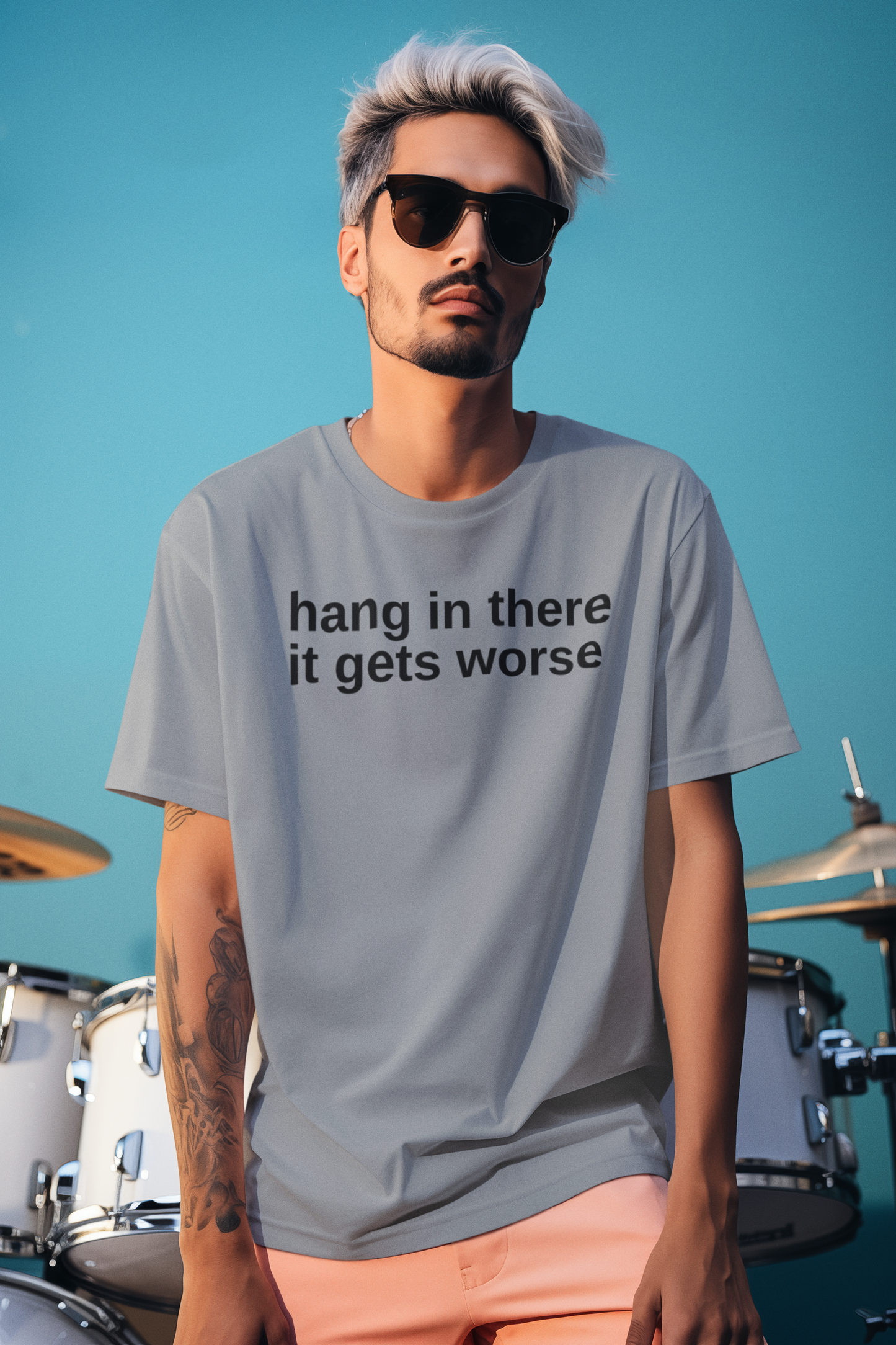 Men's Hang In There It Gets Worse Grey T-Shirt