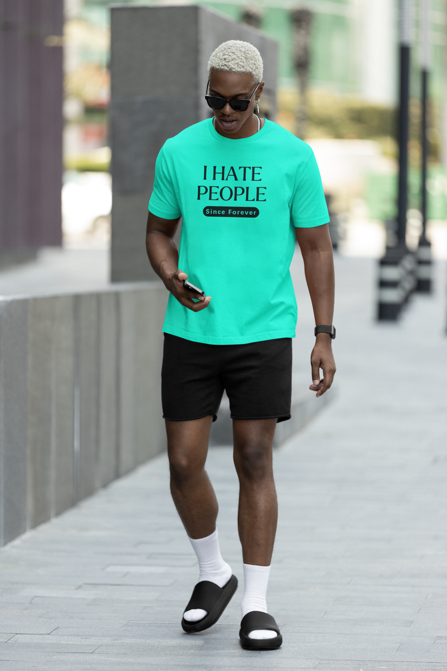Men's I Hate People Since Forever Mint Green T-Shirt