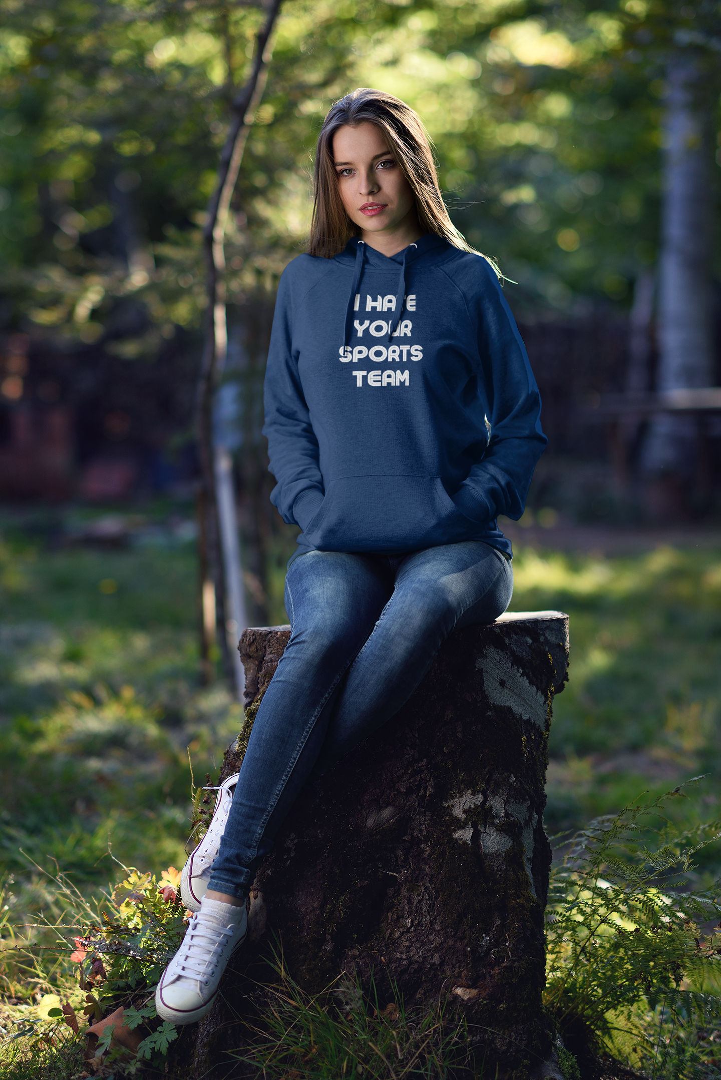 Women's I Hate Your Sports Team Blue Hoodie