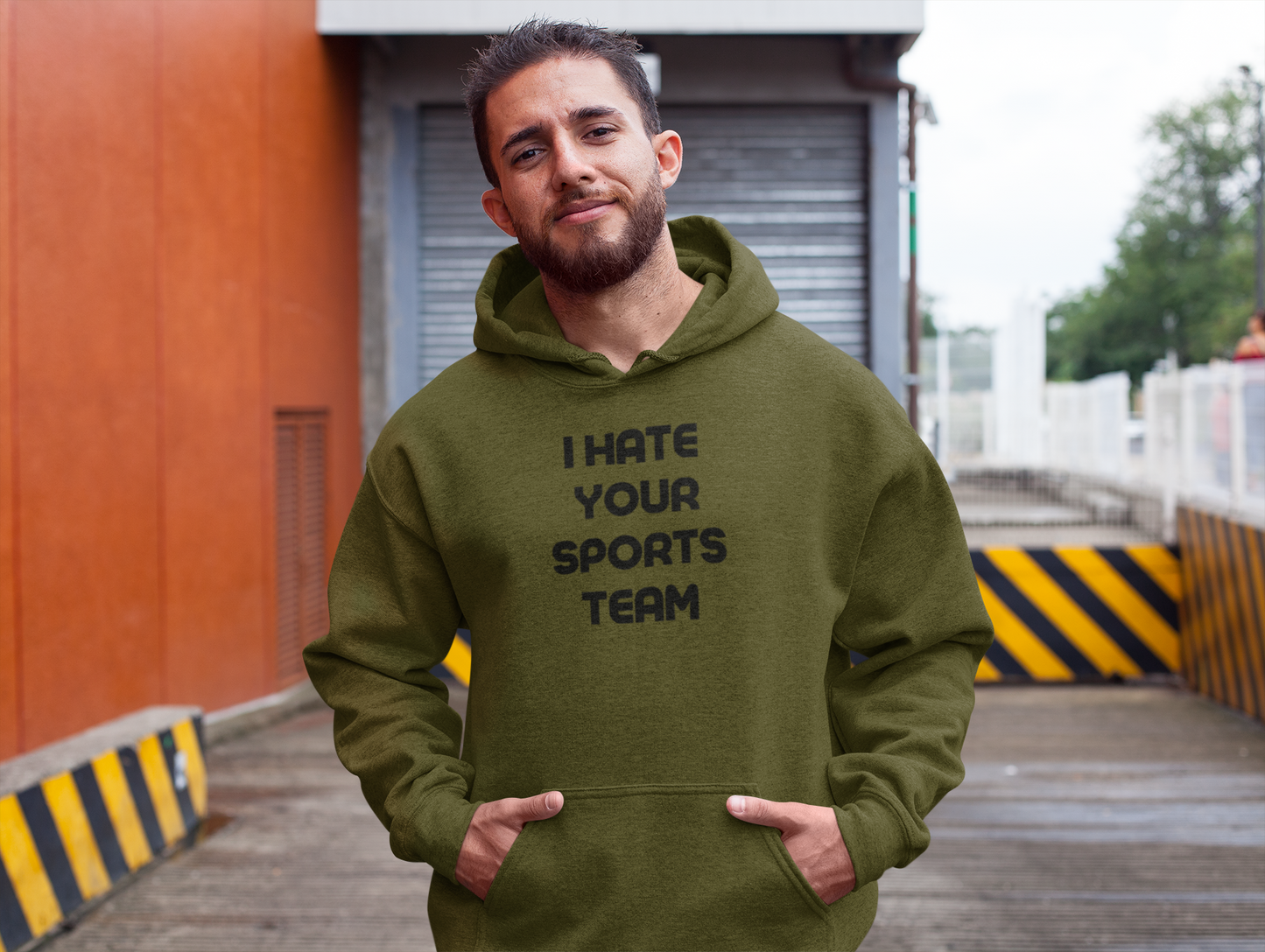Men's I Hate Your Sports Team Green Hoodie