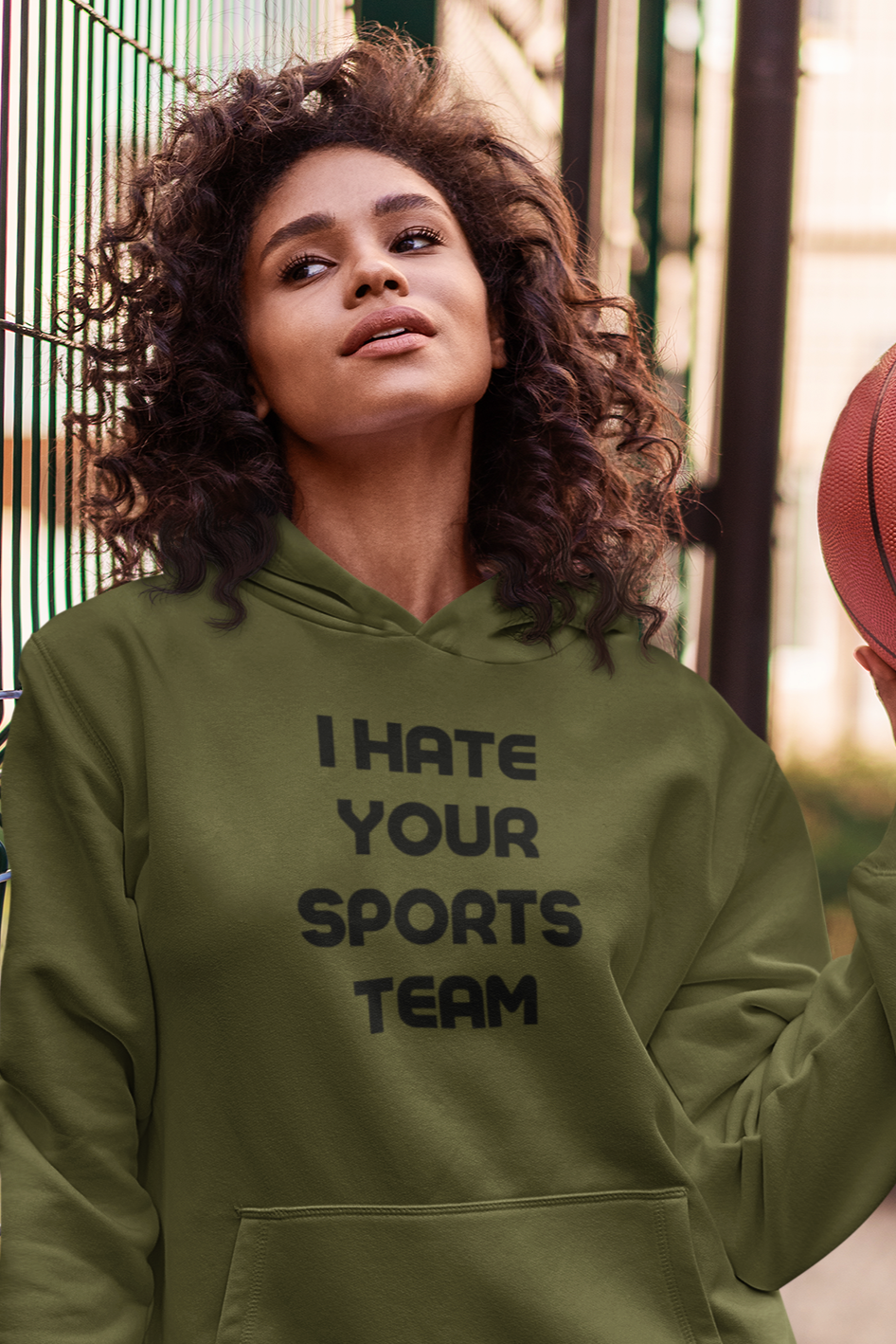 Women's I Hate Your Sports Team Green Hoodie