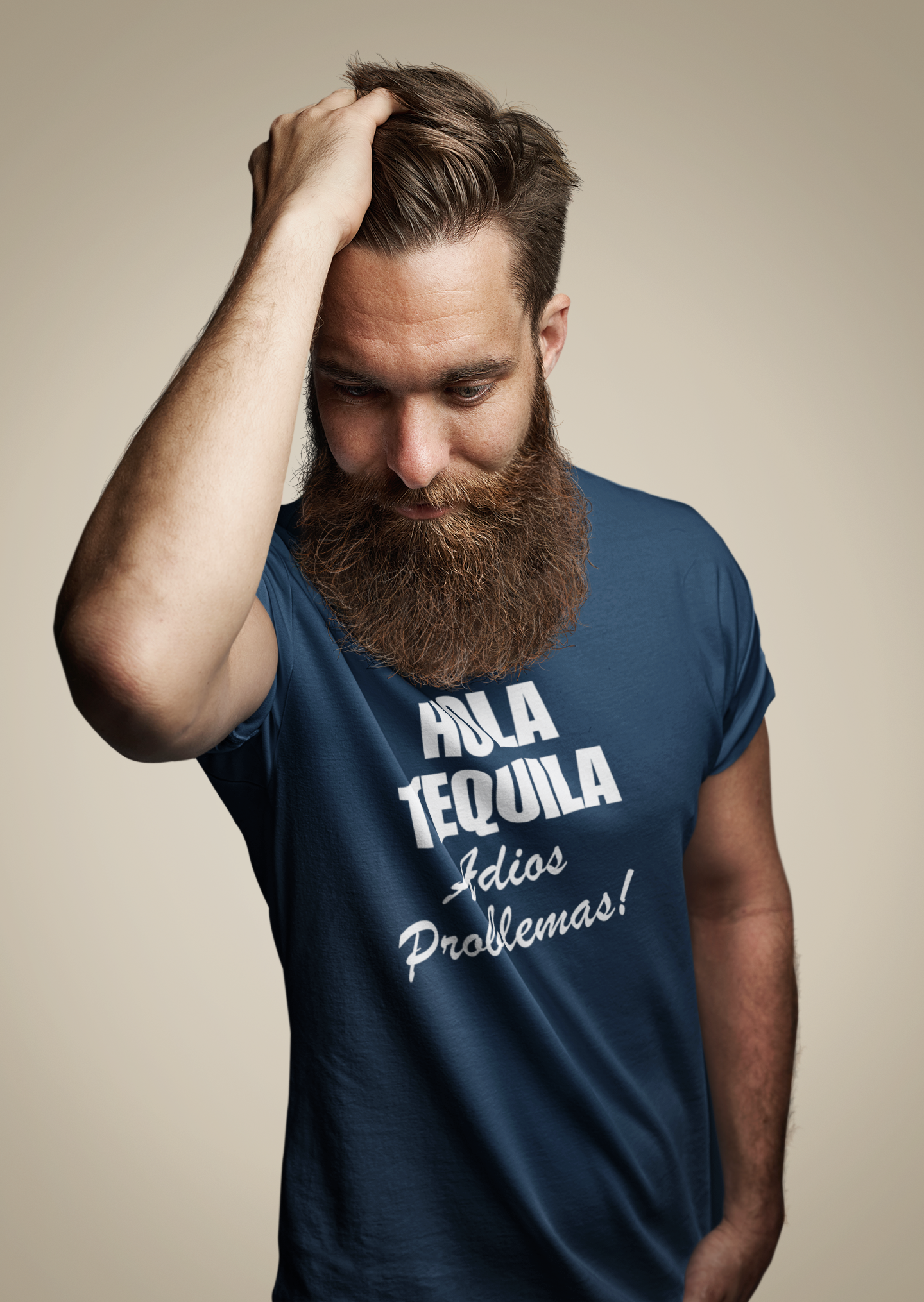 Men's Hola Tequila Adios Problemas Blue T-Shirt