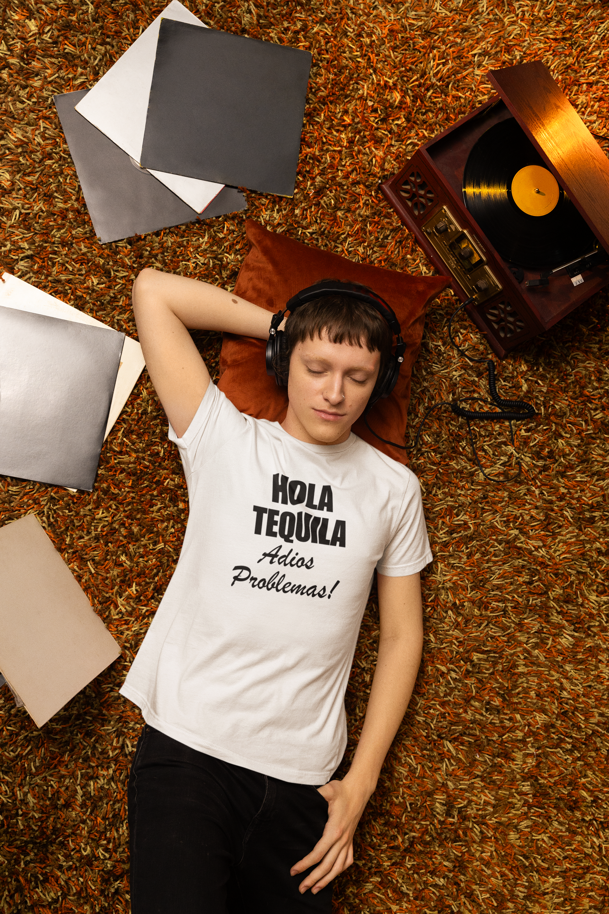 Men's Hola Tequila Adios Problemas White T-Shirt
