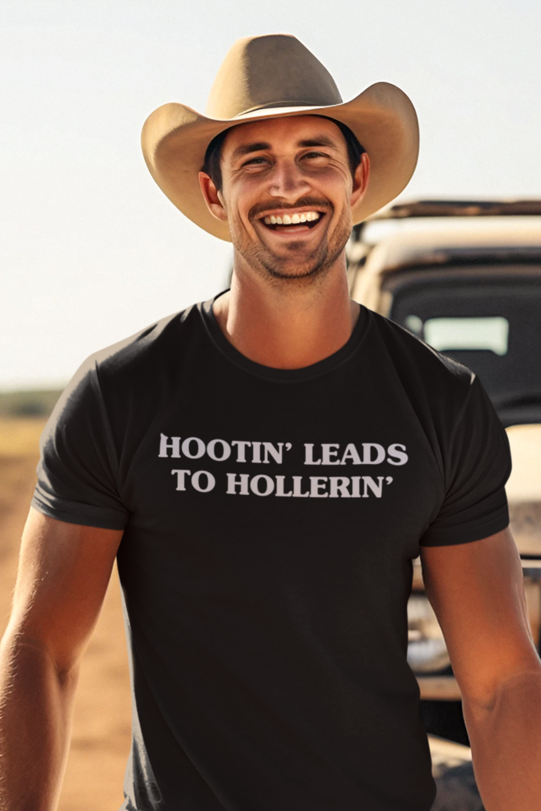 Men's Hootin' Leads To Hollerin' Black T-Shirt