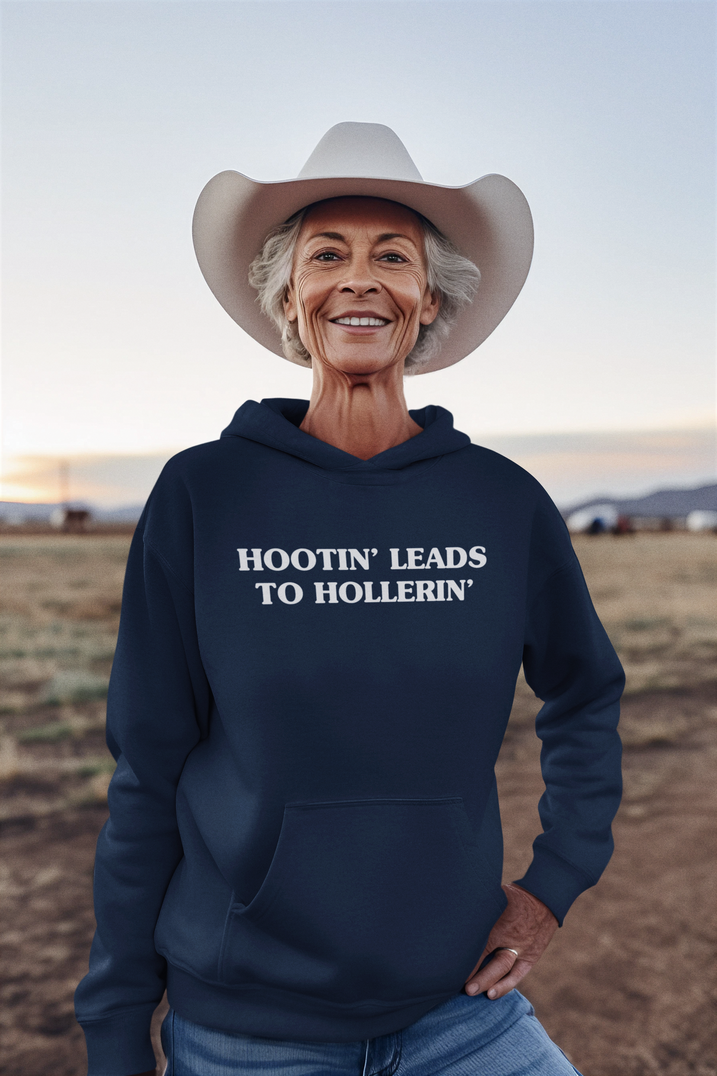 Women's Hootin' Leads To Hollerin' Blue Hoodie