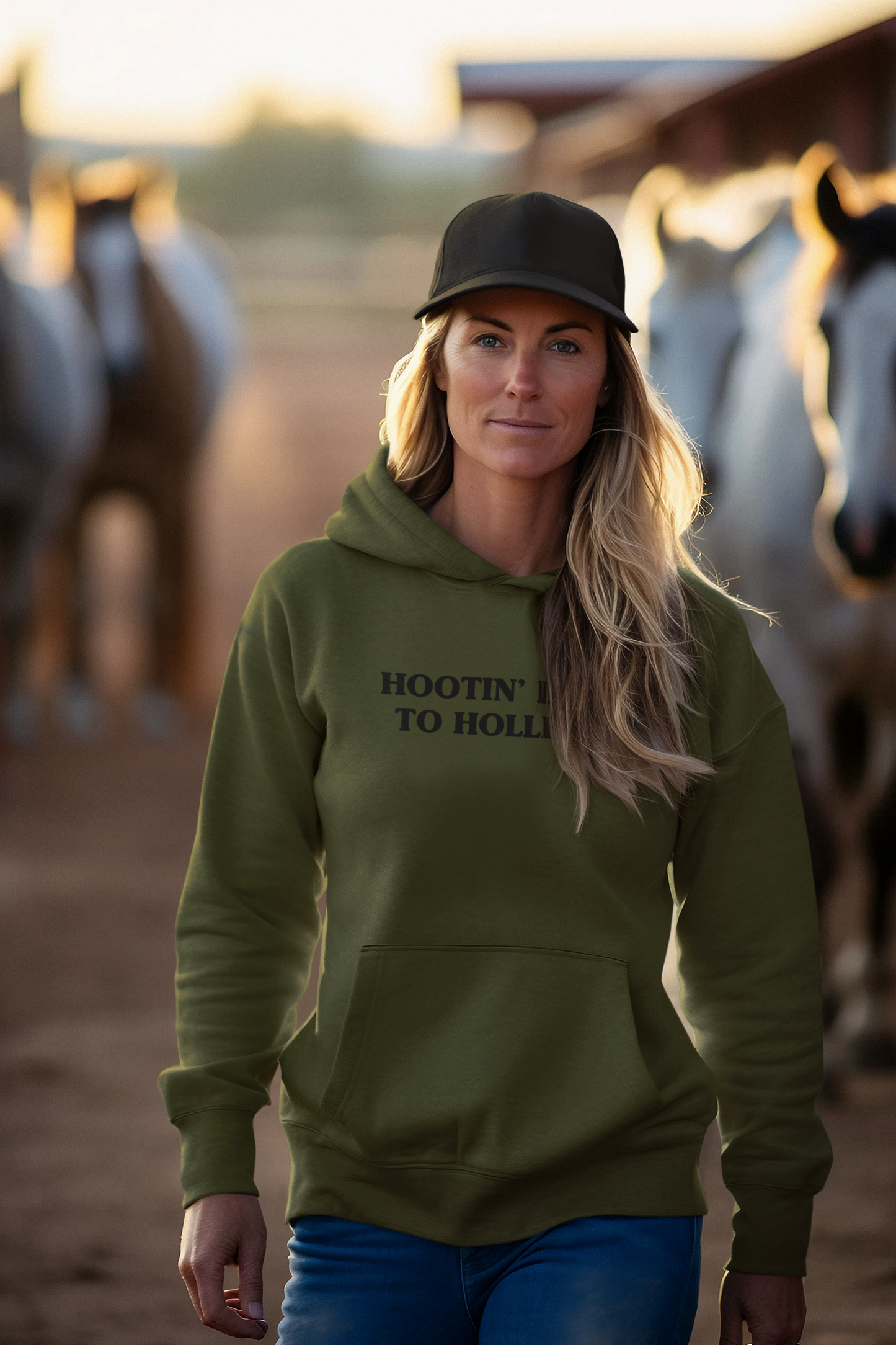 Women's Hootin' Leads To Hollerin' Green Hoodie
