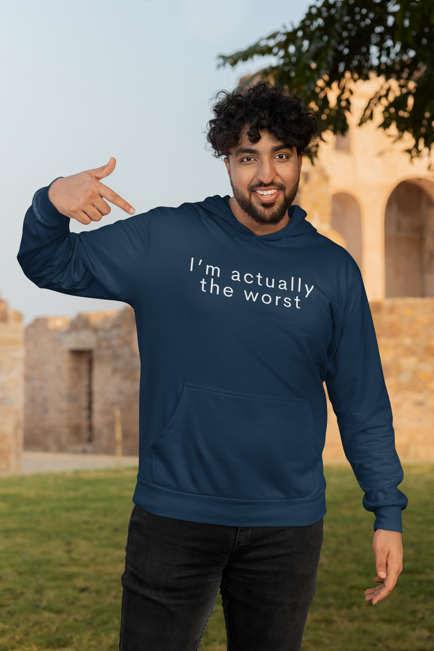 Men's I'm Actually The Worst Blue Hoodie