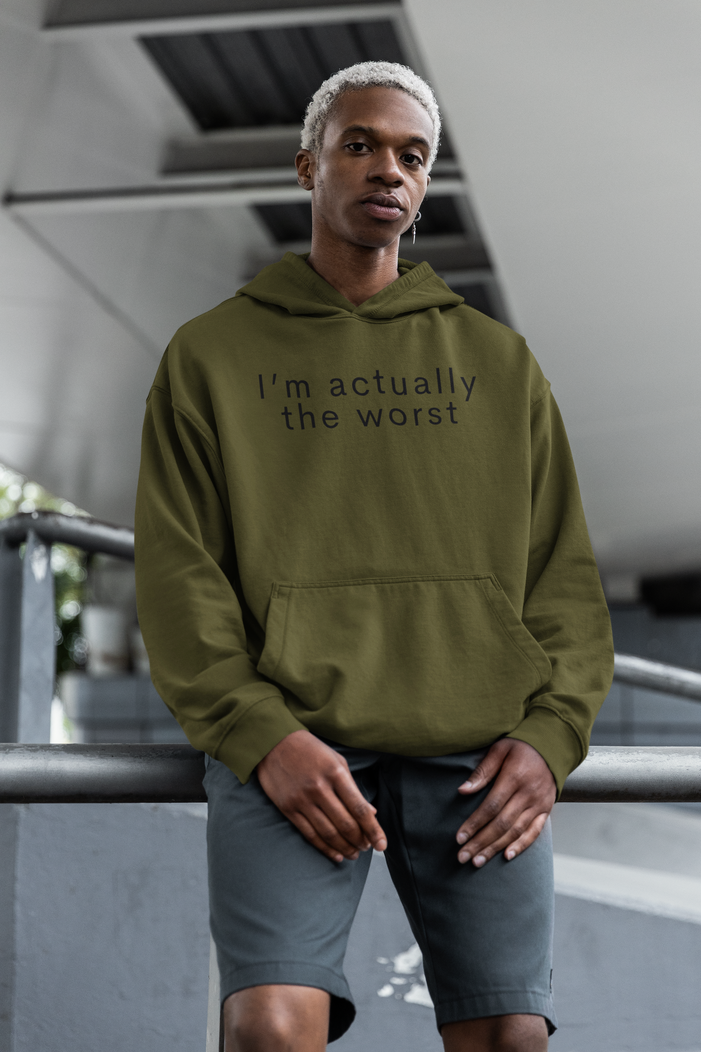Men's I'm Actually The Worst Green Hoodie