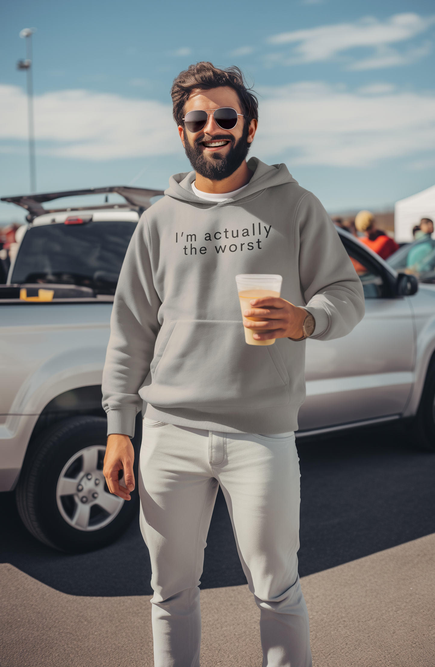 Men's I'm Actually The Worst Grey Hoodie