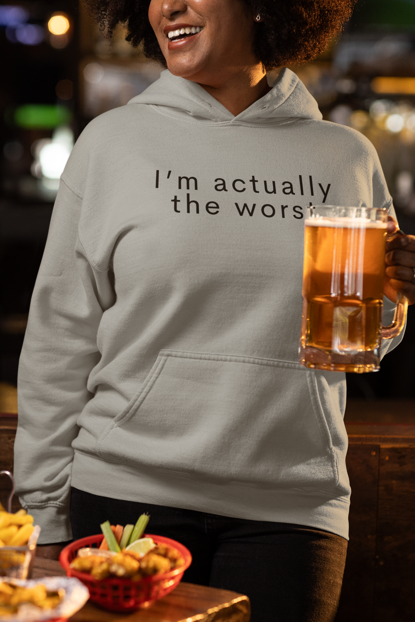 Women's I'm Actually The Worst Grey Hoodie