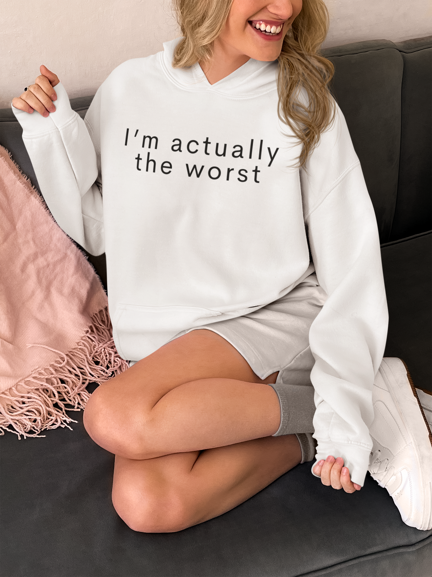 Women's I'm Actually The Worst White Hoodie