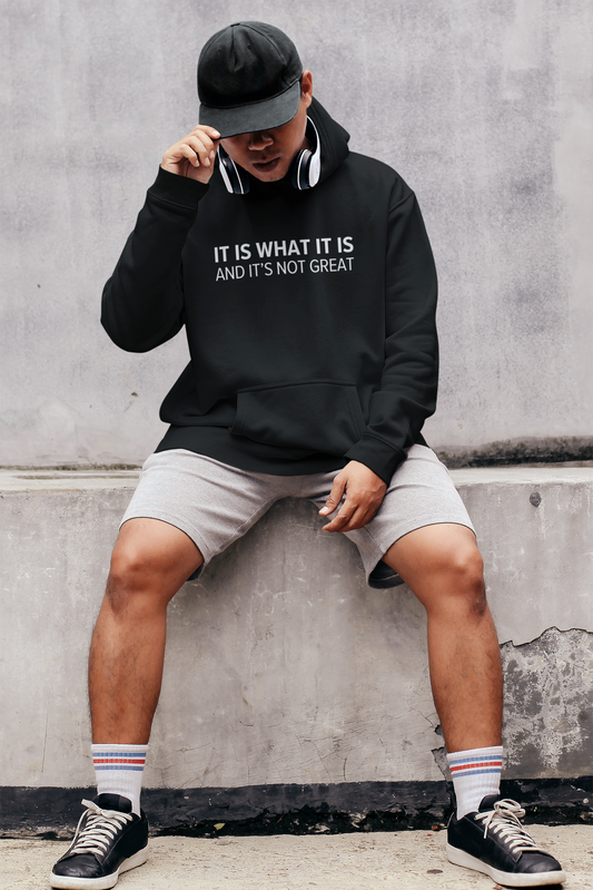 Men's It Is What It Is And It's Not Great Black Hoodie