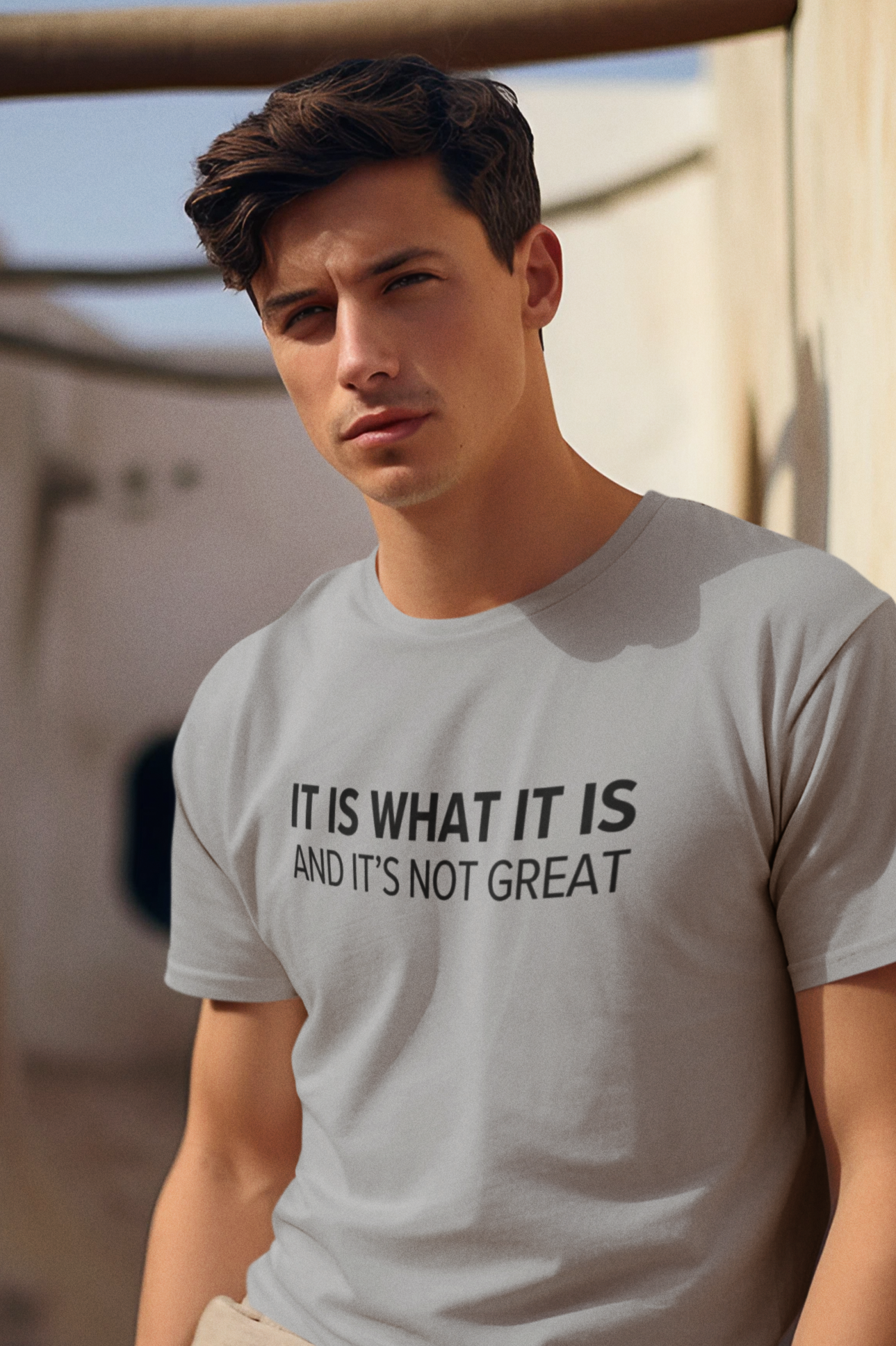 Men's It Is What It Is And It's Not Great Gray T-Shirt