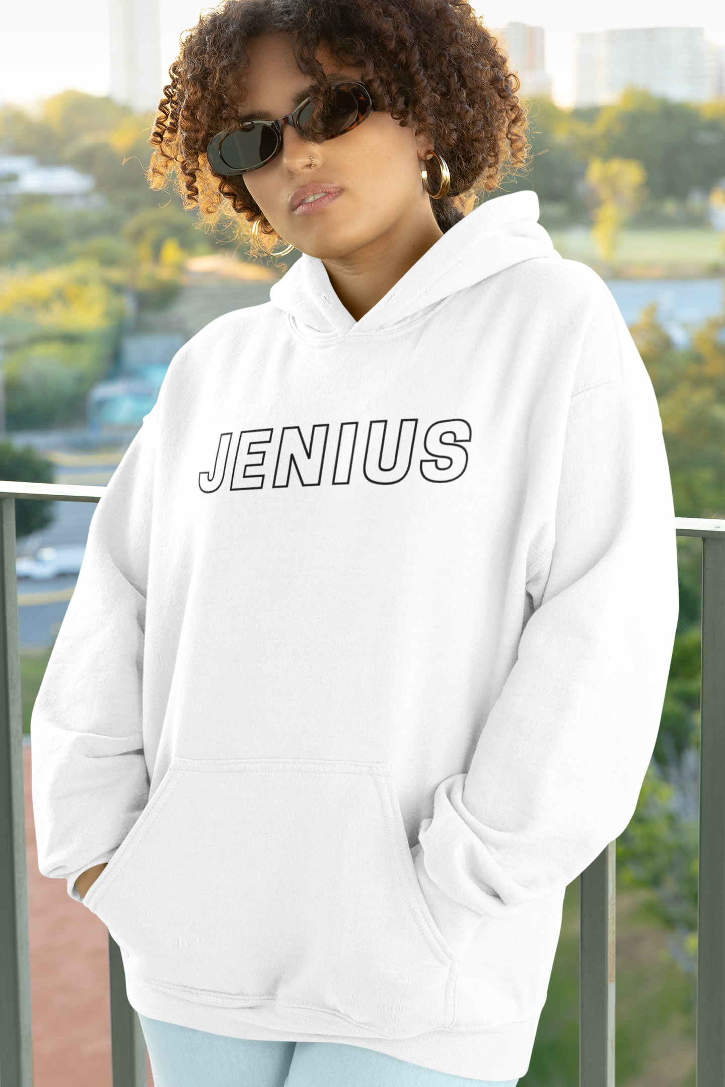 Women's Jenius White Hoodie