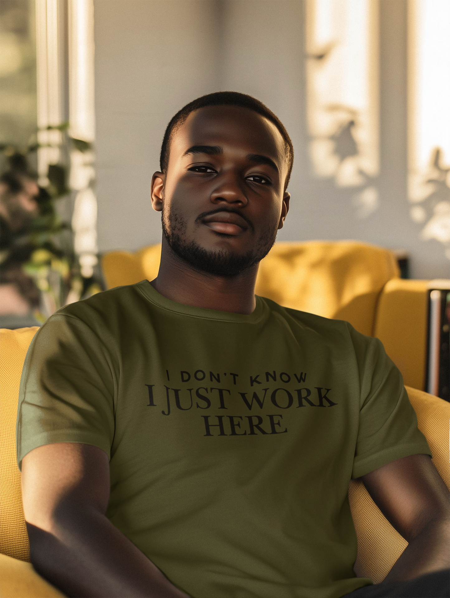 Men's I Don't Know I Just Work Here Green T-Shirt