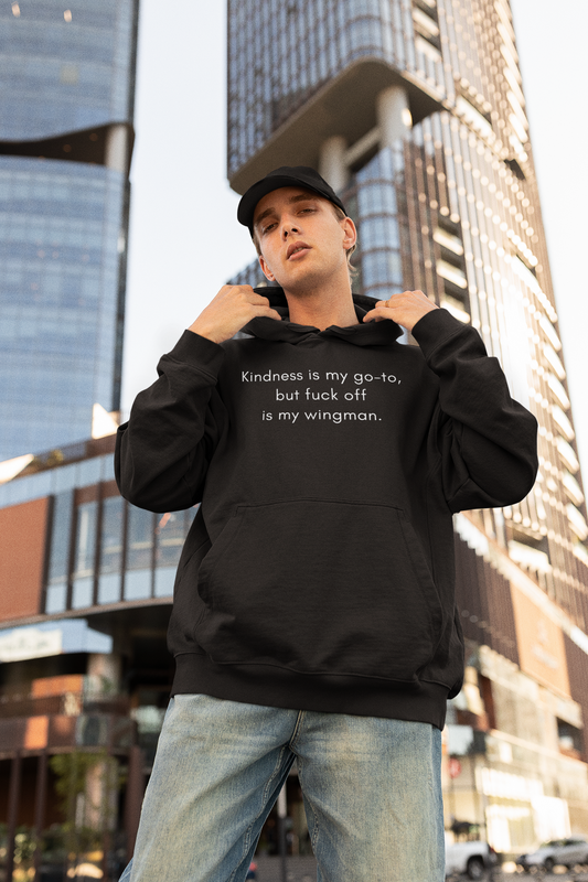 Men's Kindness Is My Go-To Black Hoodie