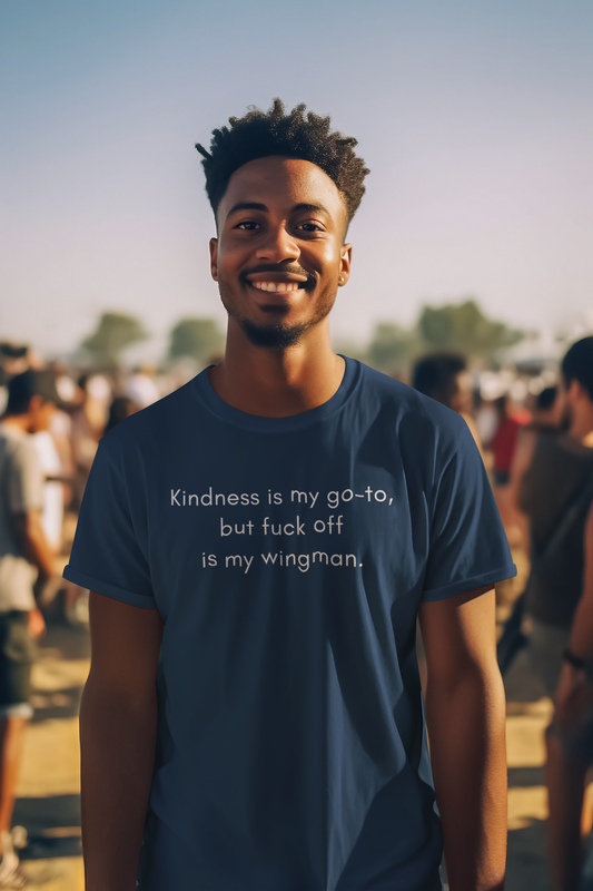 Men's Kindness Is My Go-To Blue T-Shirt