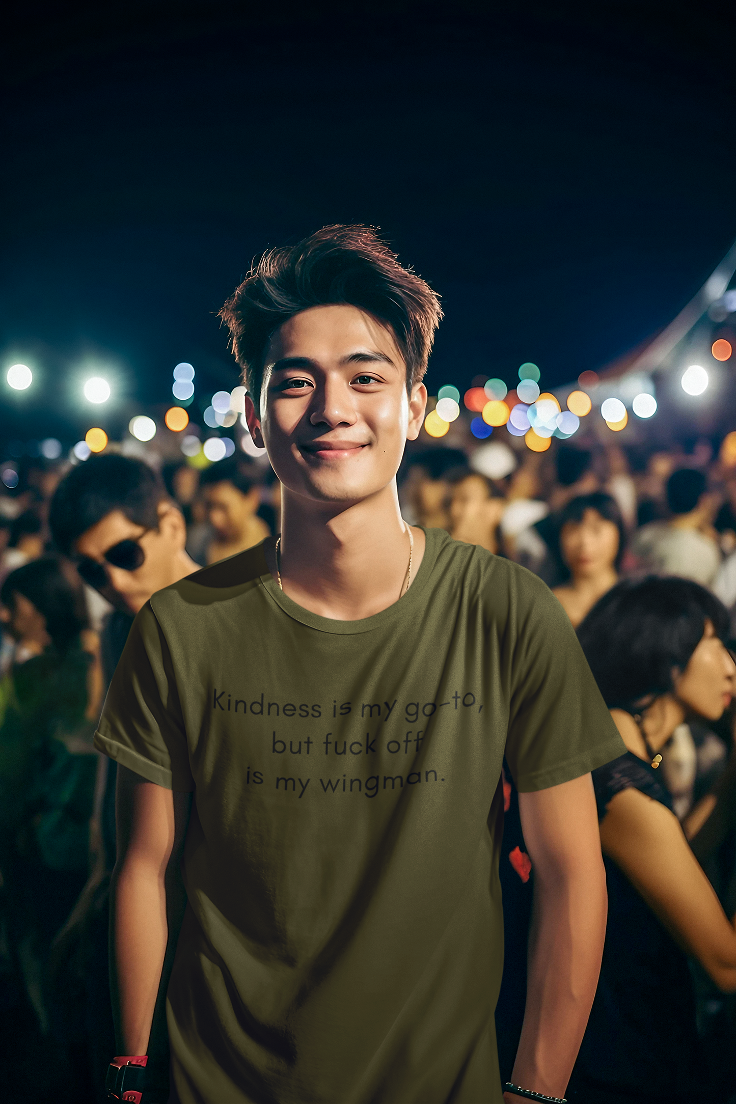 Men's Kindness Is My Go-To Green T-Shirt