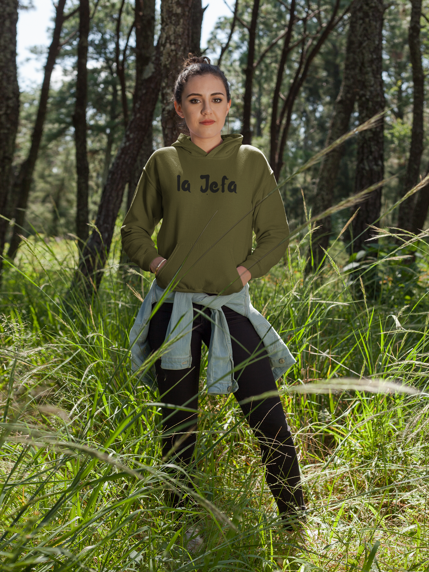Women's La Jefa Green Hoodie