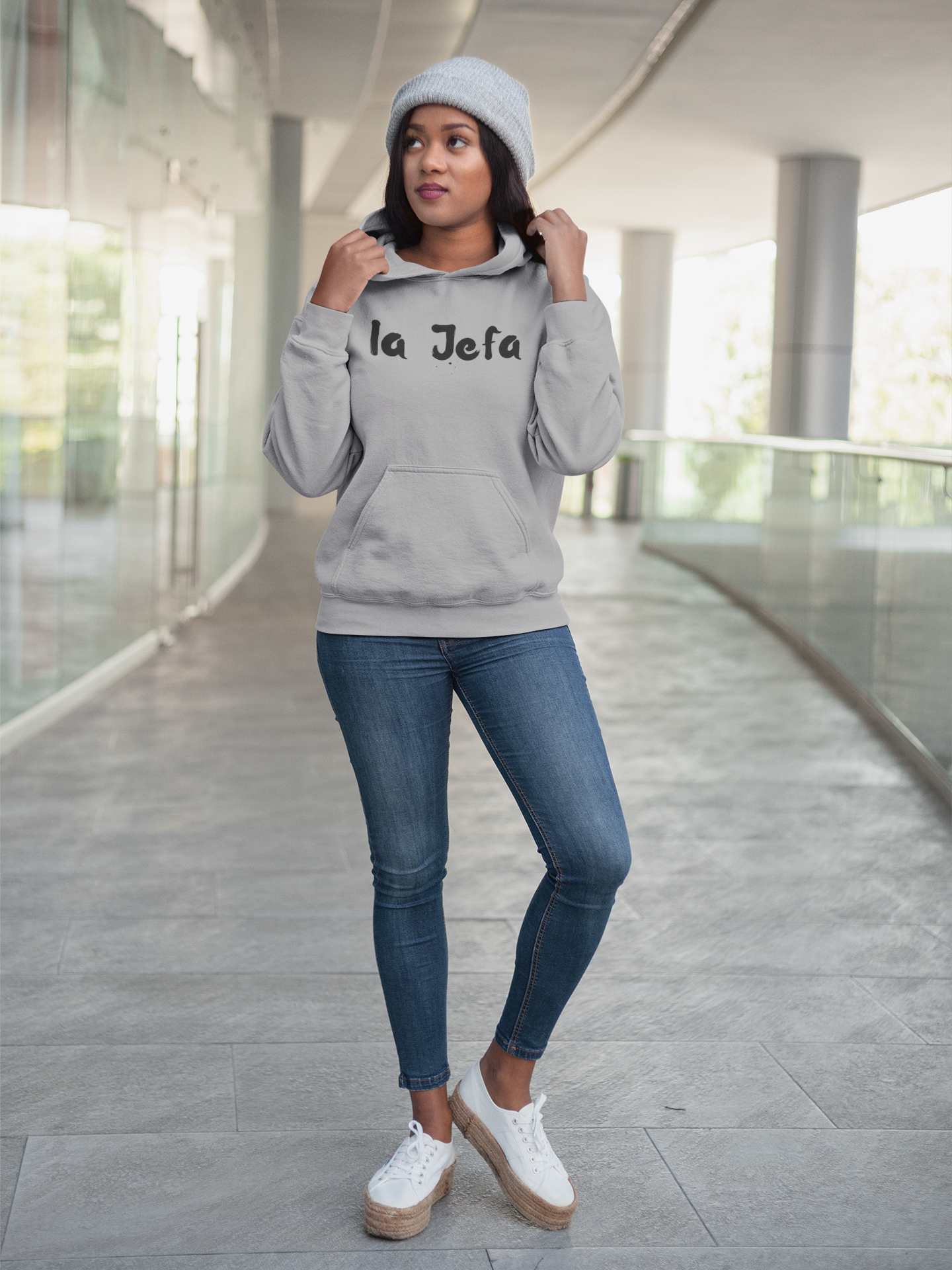 Women's La Jefa Grey Hoodie