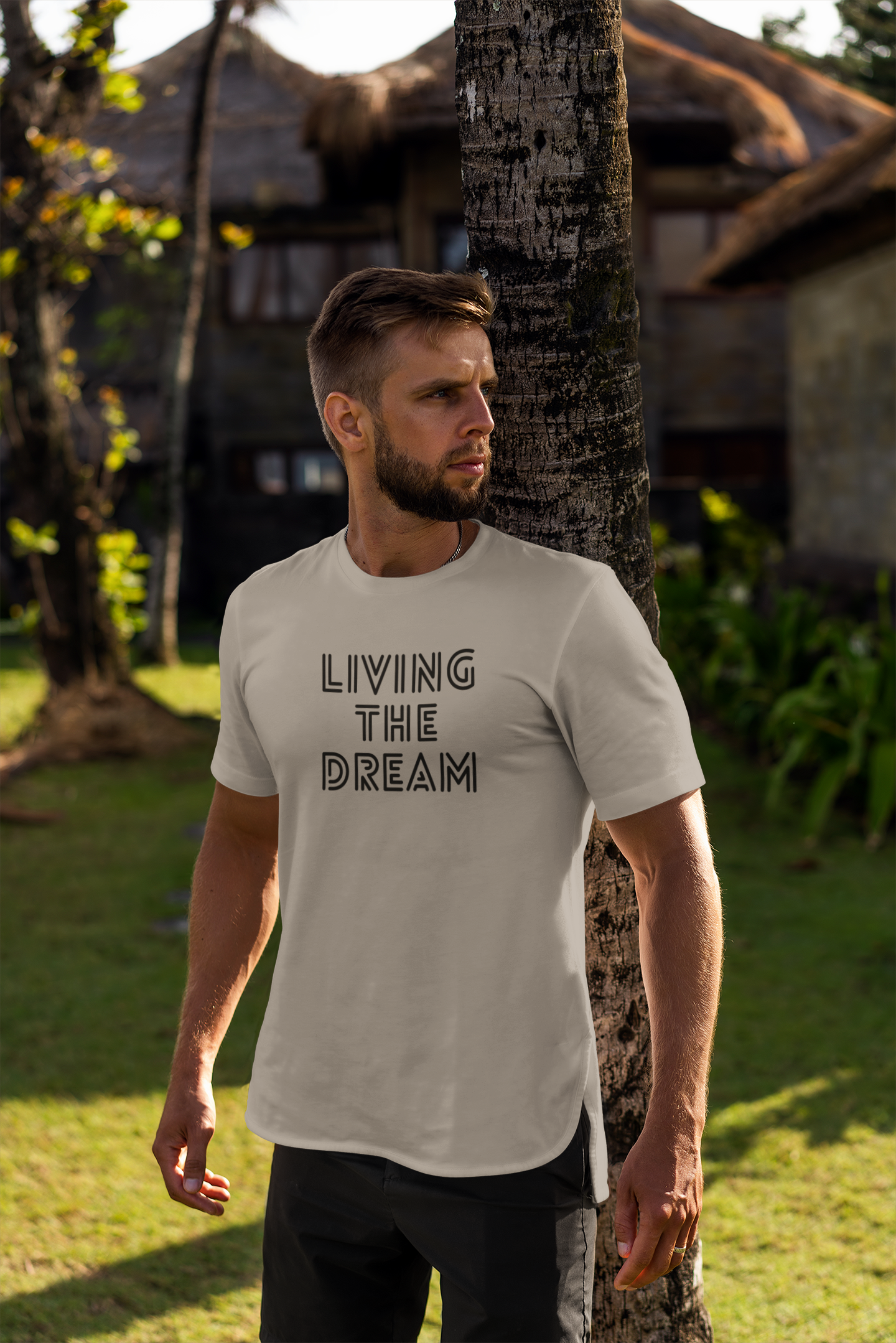 Men's Living The Dream Grey T-Shirt