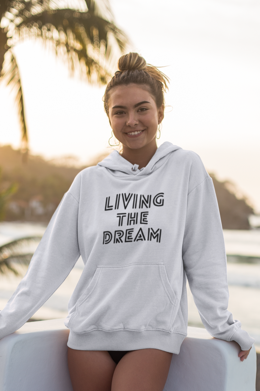 Women's Living The Dream White Hoodie