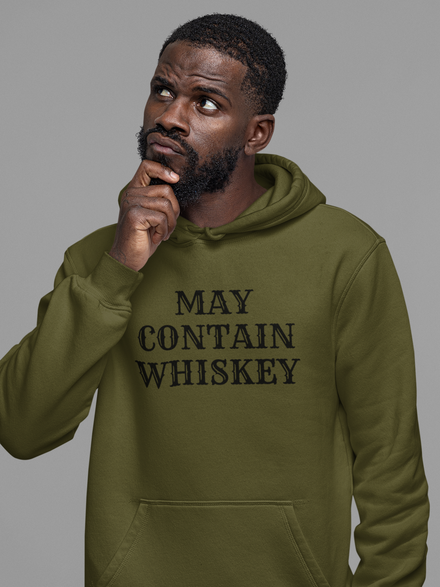 Men's May Contain Whiskey Green Hoodie