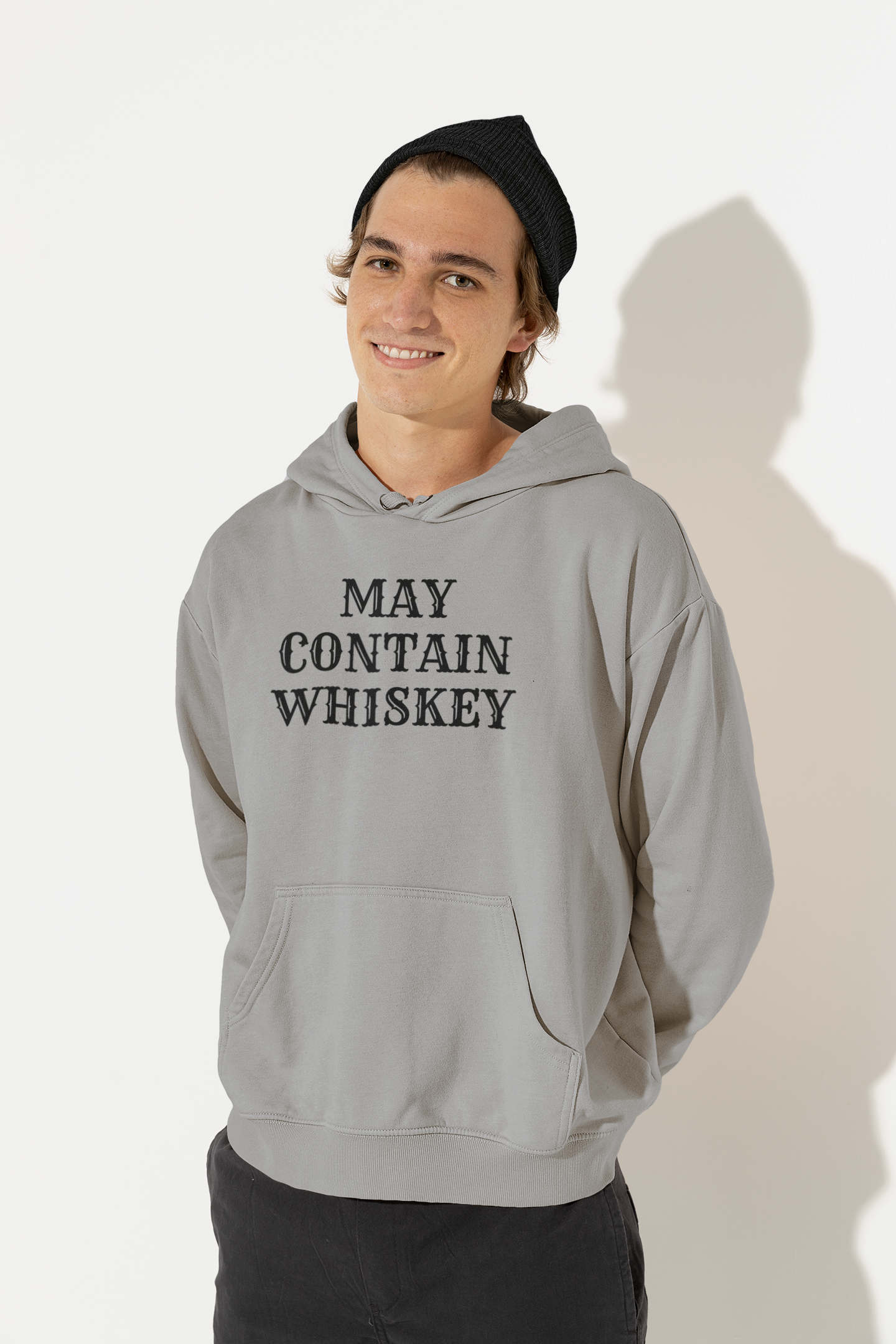Men's May Contain Whiskey Grey Hoodie