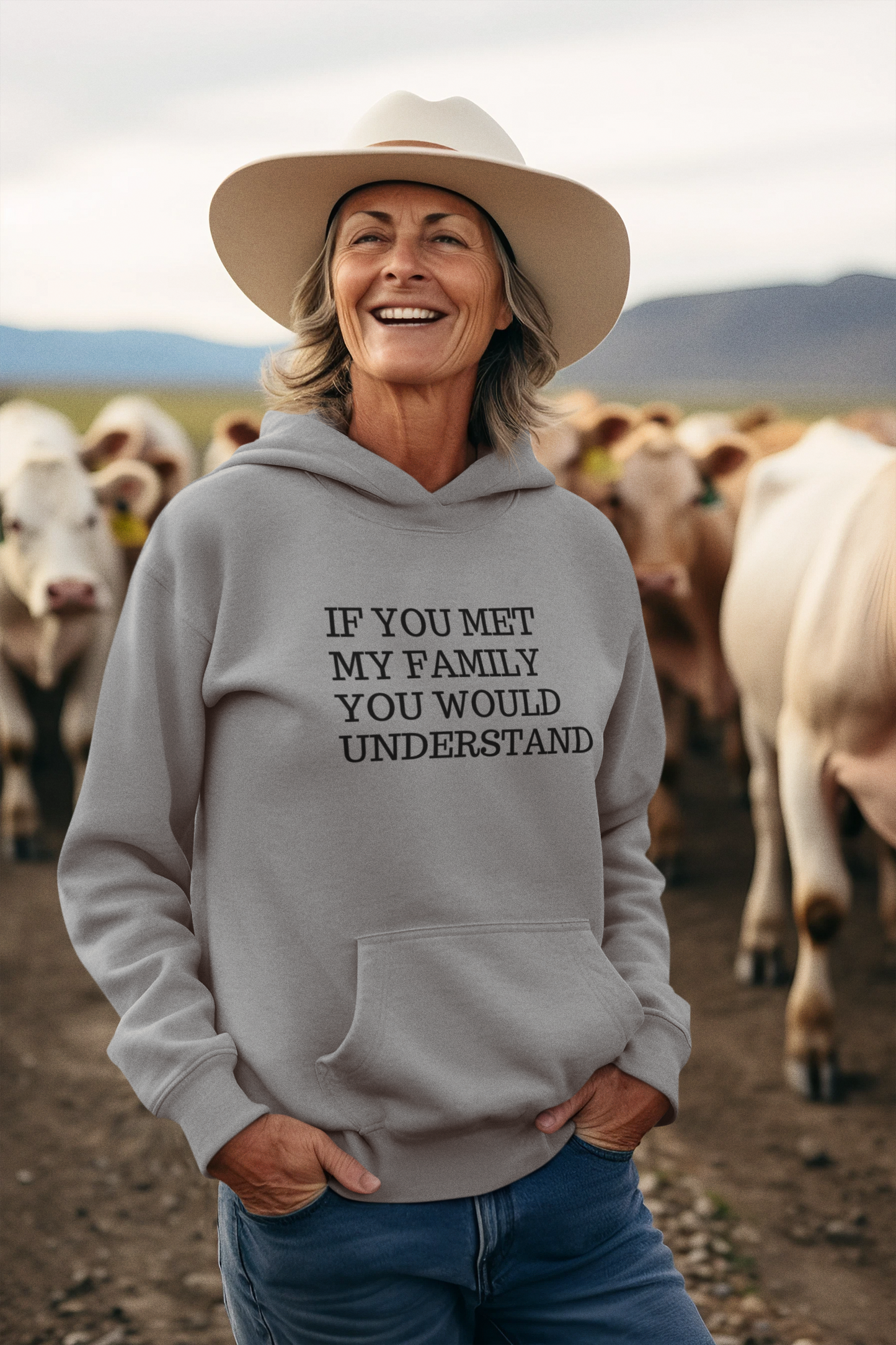 Women's If You Met My Family You Would Understand Grey Hoodie