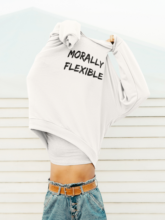 Women's Morally Flexible White Hoodie