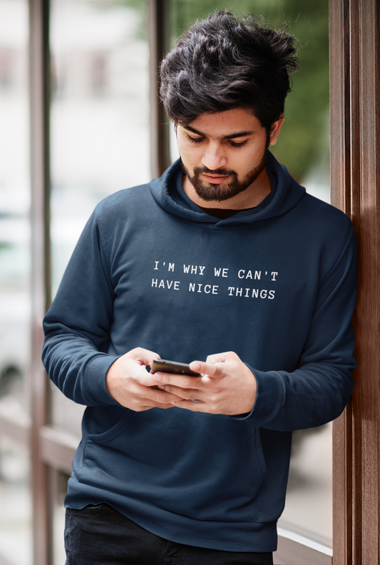 Men's I'm Why We Can't Have Nice Things Blue Hoodie