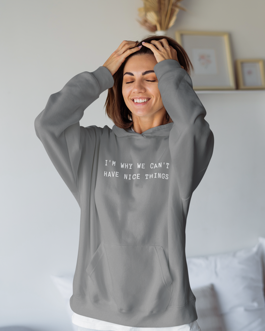 Women's I'm Why We Can't Have Nice Things Grey Hoodie