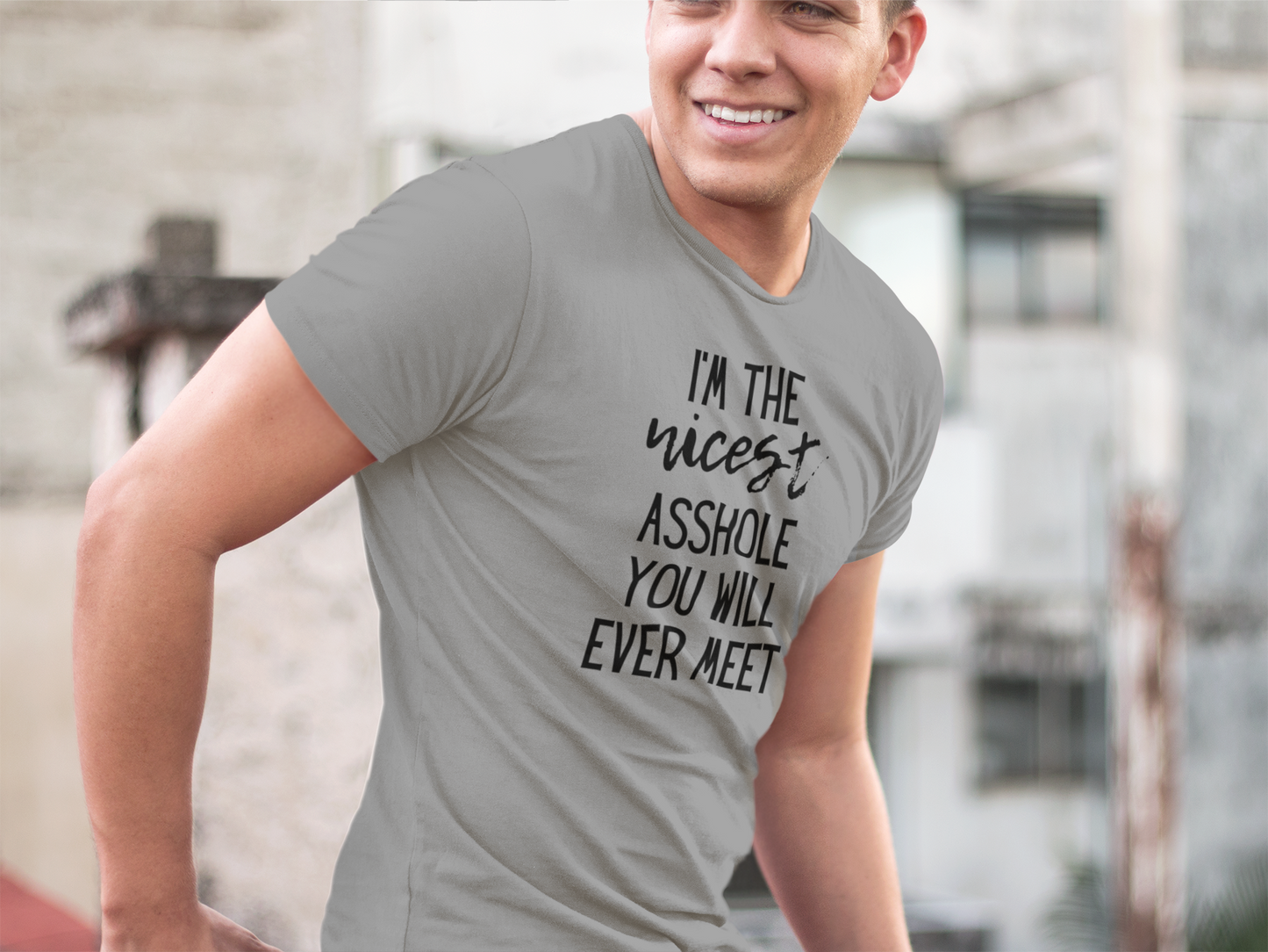 Men's I'm The Nicest Asshole You Will Ever Meet Grey T-Shirt
