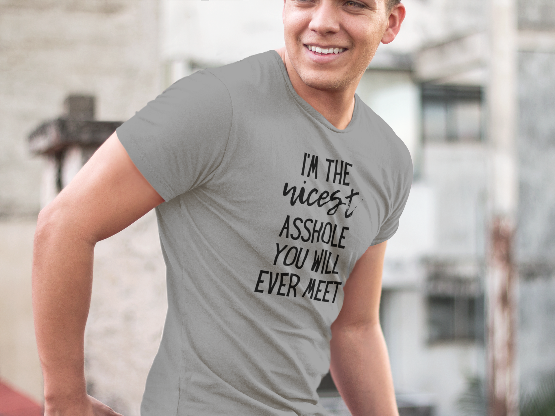 Men's I'm The Nicest Asshole You Will Ever Meet Grey T-Shirt
