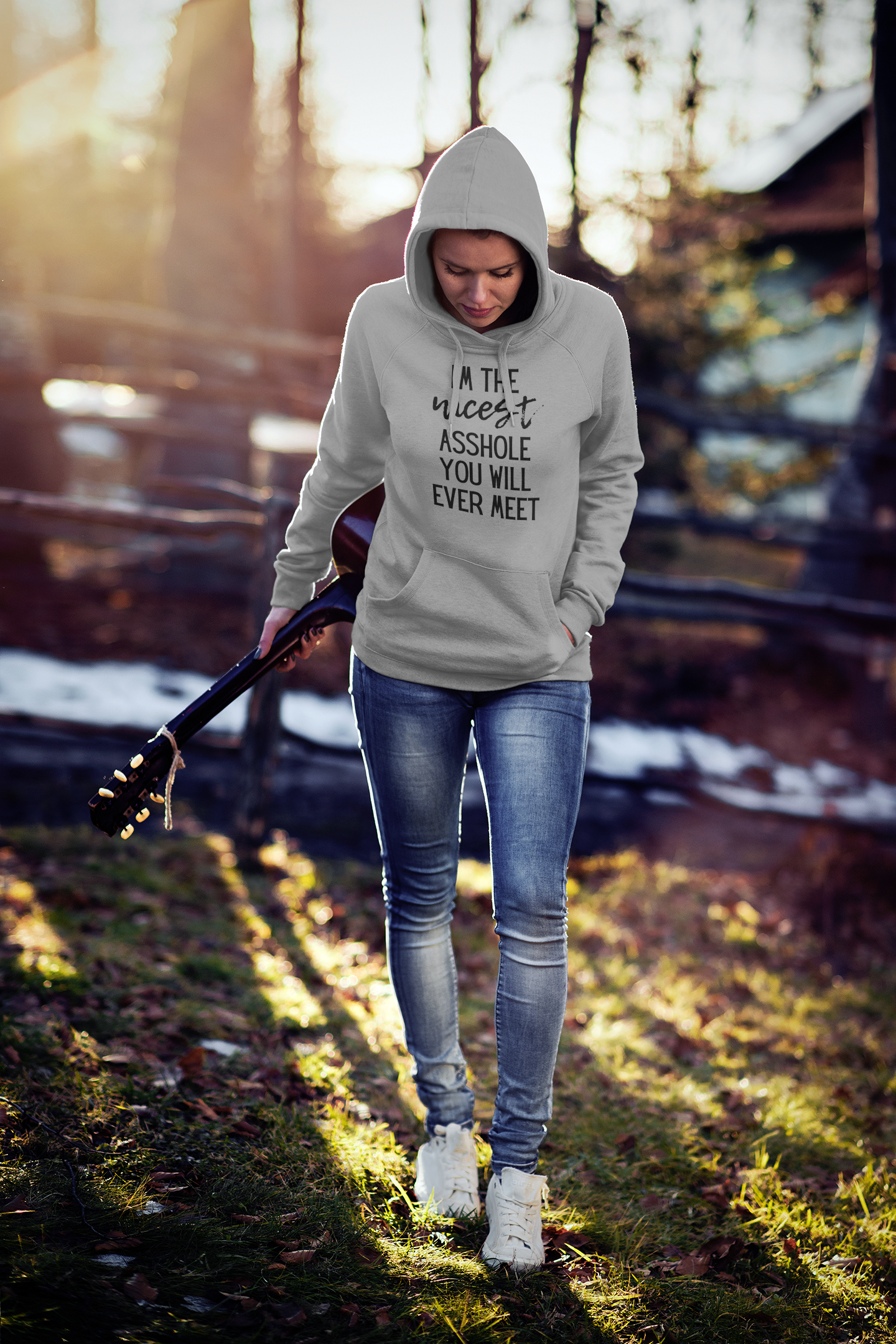 Women's I'm The Nicest Asshole You Will Ever Meet Grey Hoodie