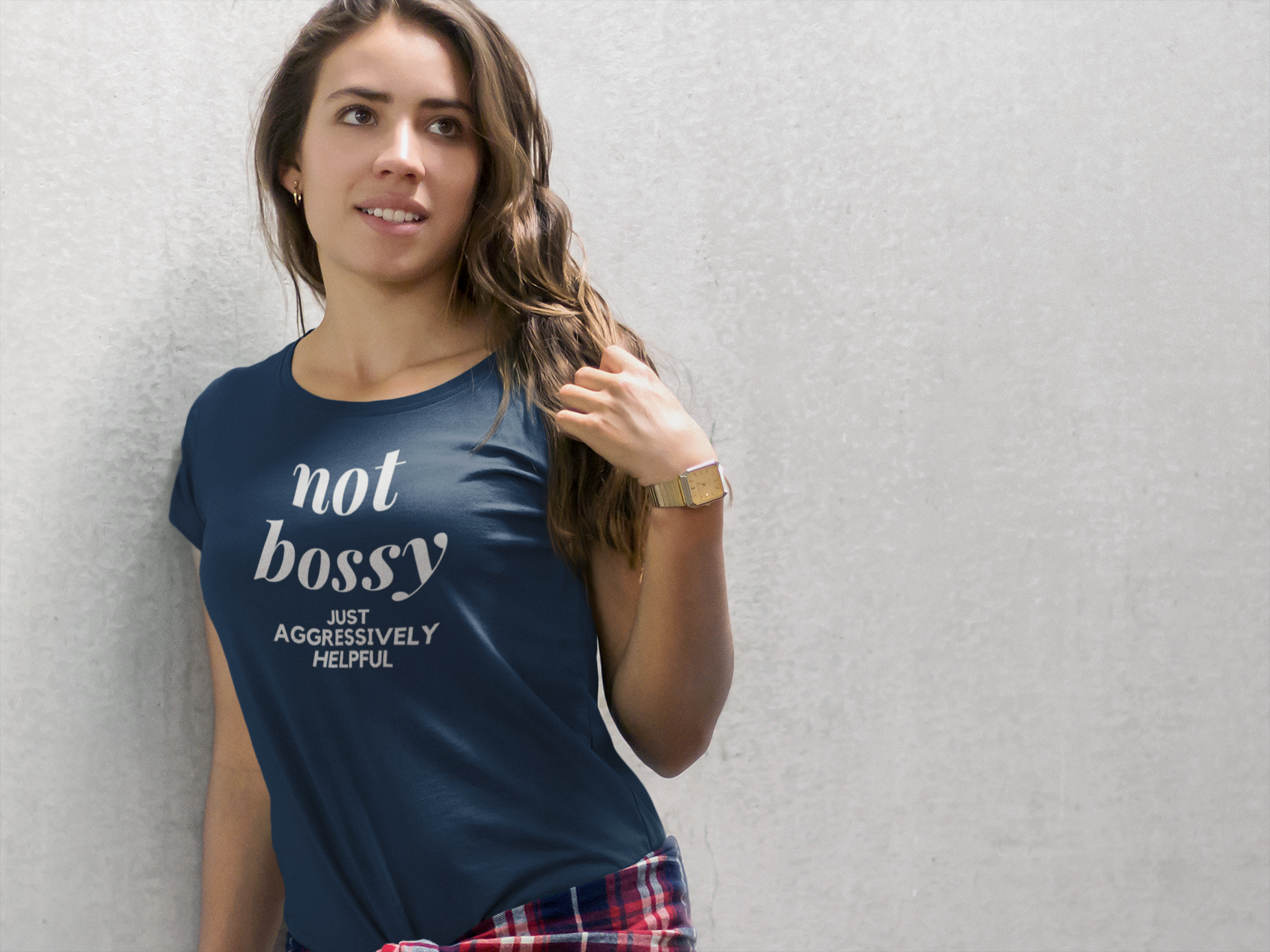 Not Bossy Just Aggressively Helpful Women's Blue T-Shirt