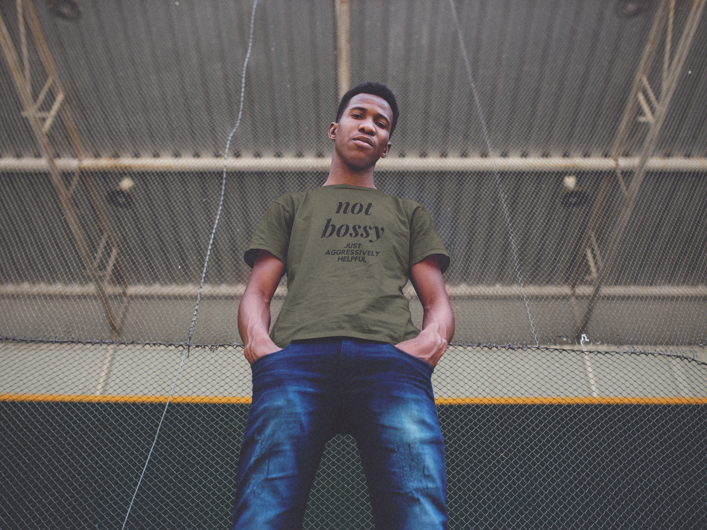 Not Bossy Just Aggressively Helpful Men's Green T-Shirt
