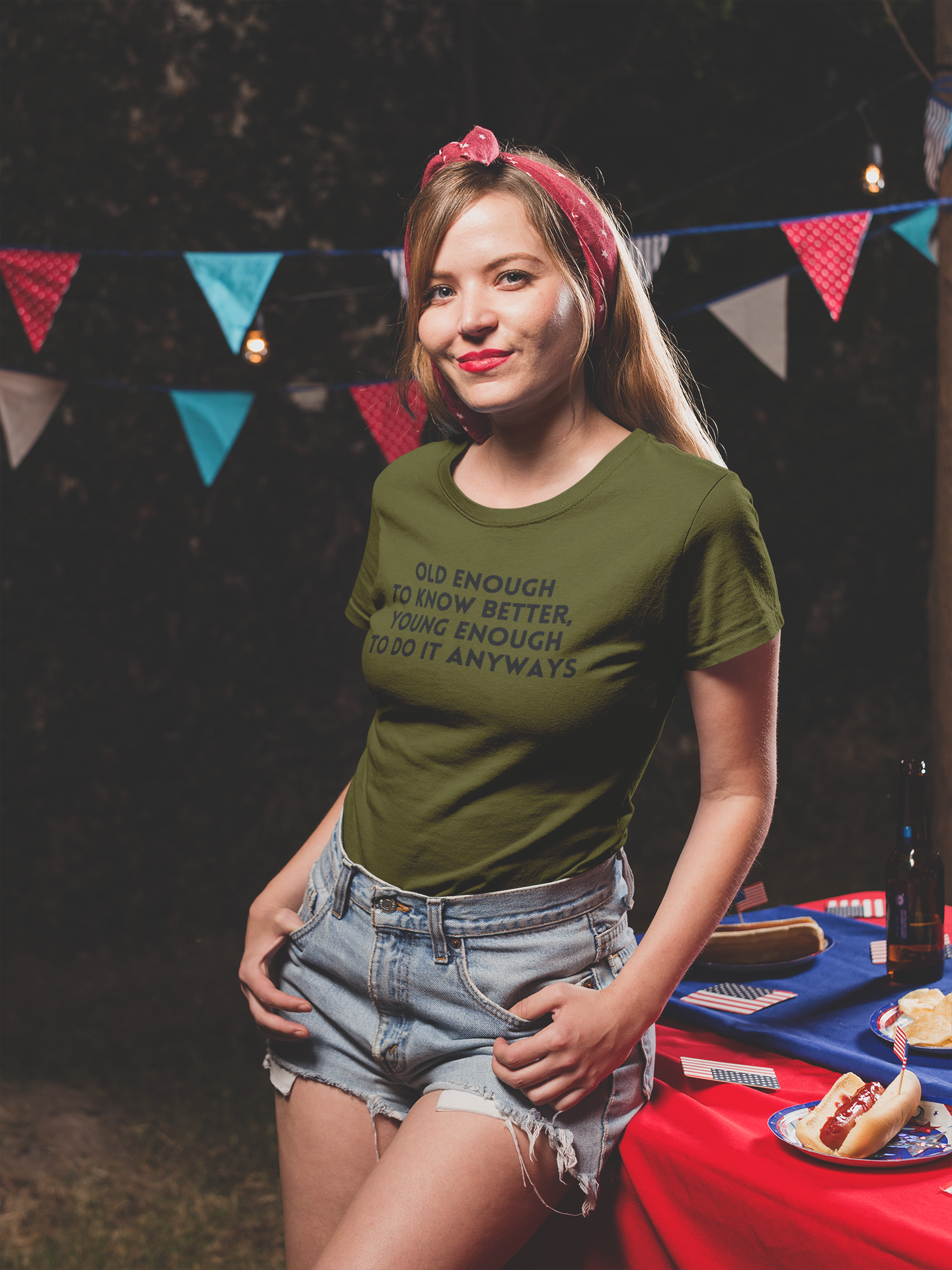 Women's Old Enough To Know Better, Young Enough To Do It Anyways Green T-Shirt