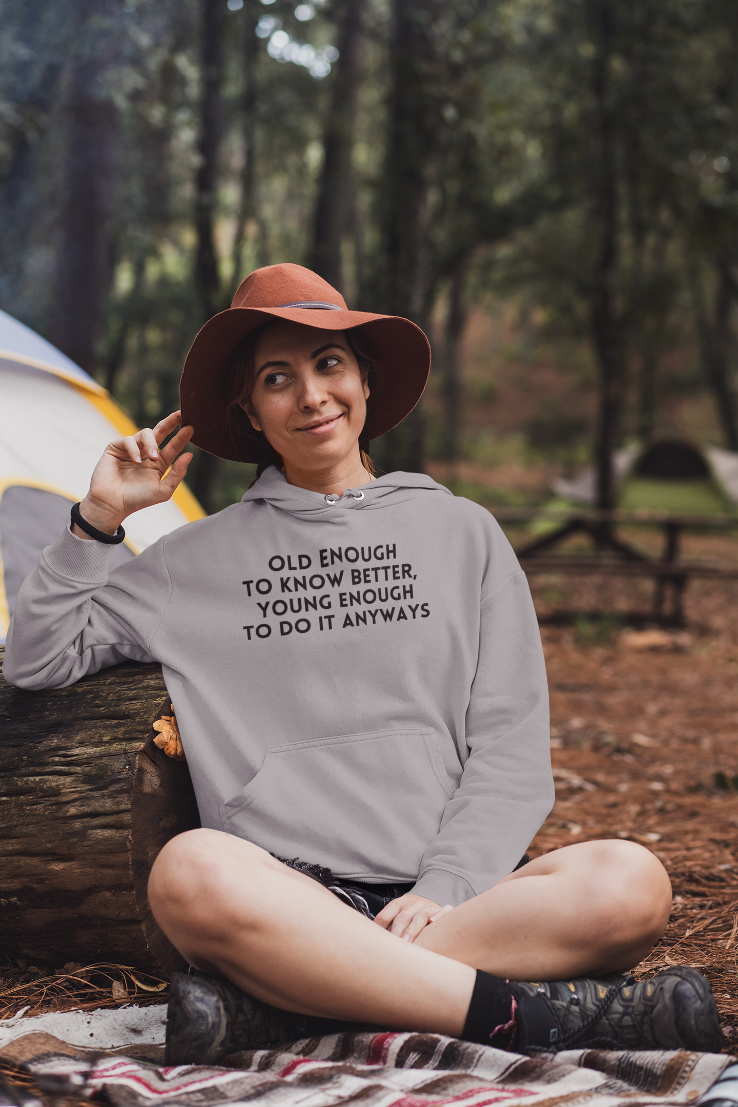 Women's Old Enough To Know Better, Young Enough To Do It Anyways Grey Hoodie