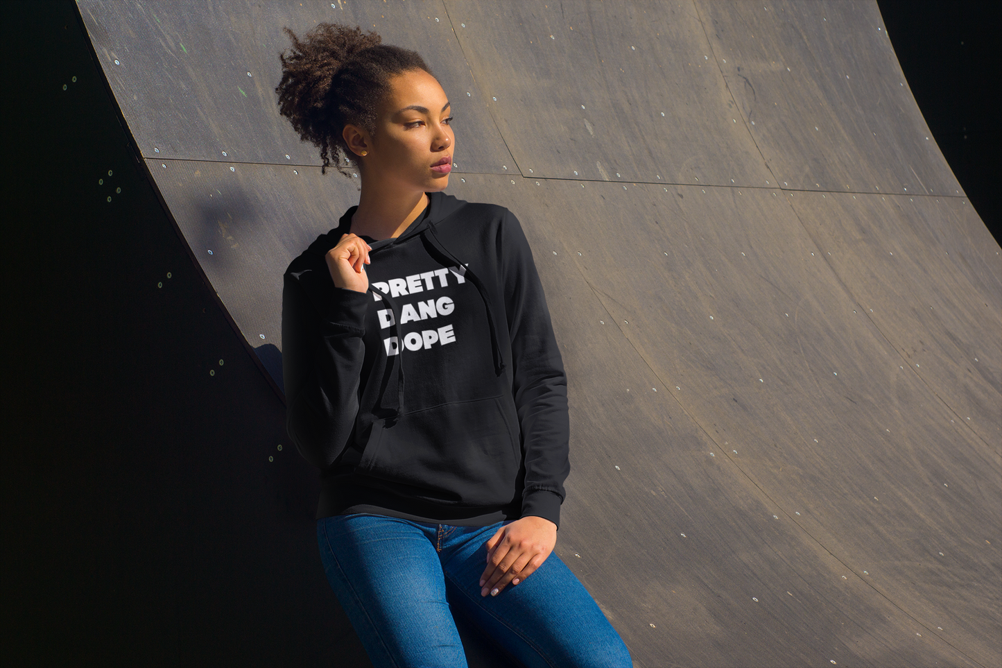 Women's Pretty Dang Dope Black Hoodie