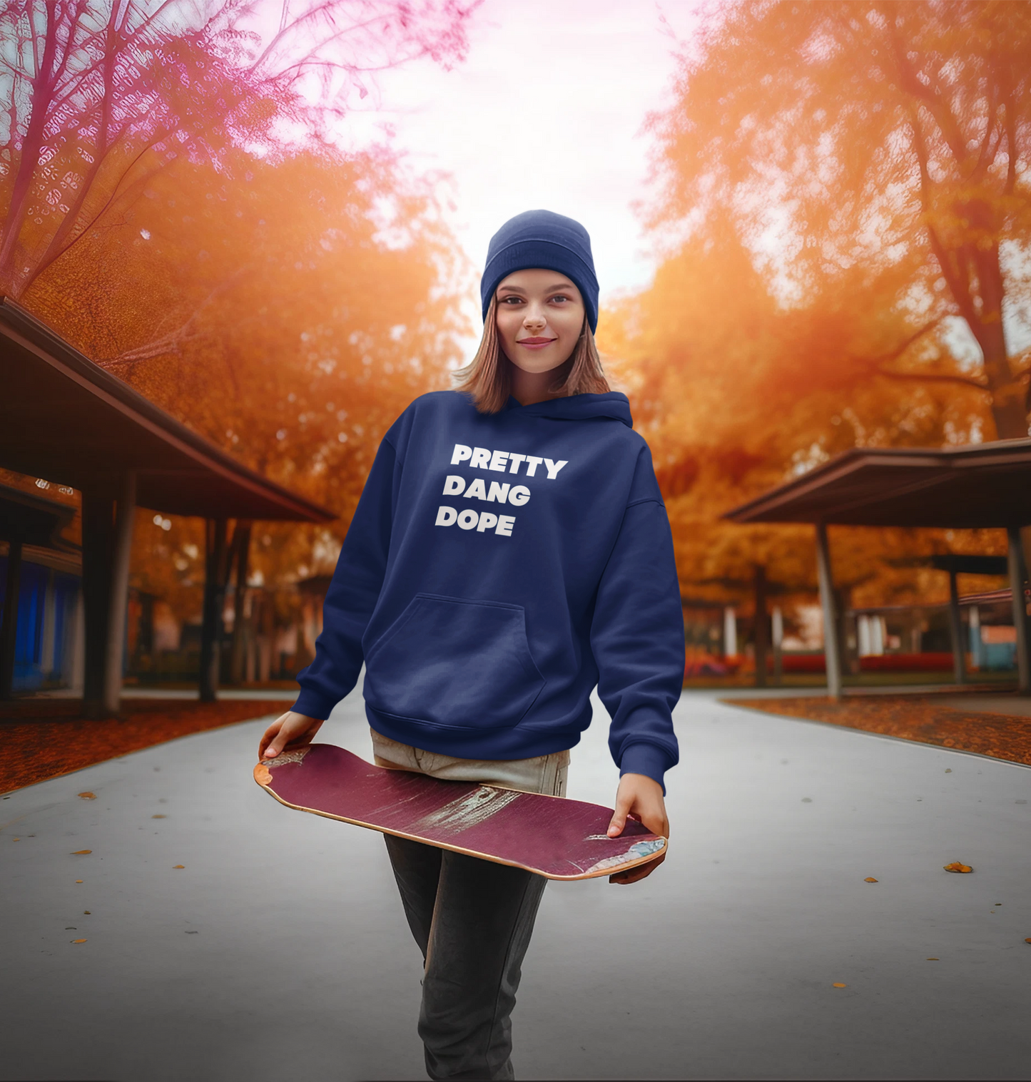 Women's Pretty Dang Dope Blue Hoodie