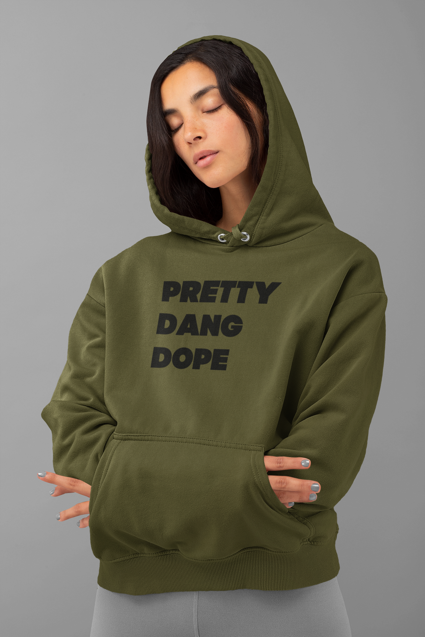 Women's Pretty Dang Dope Green Hoodie
