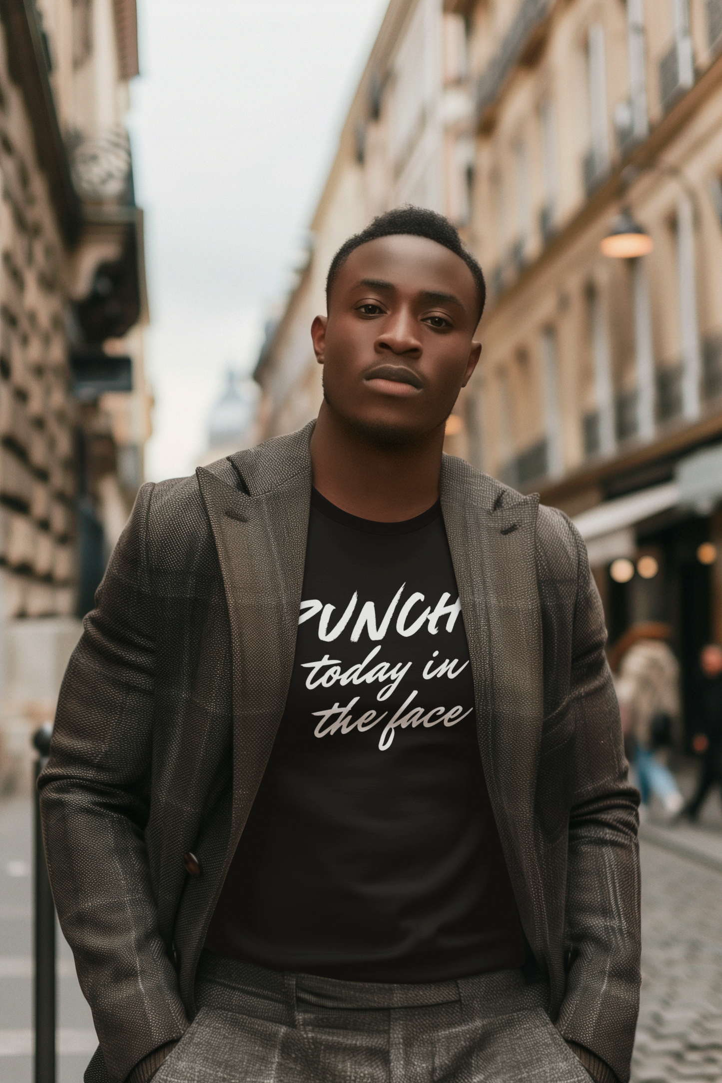 Men's Punch Today In The Face Black T-Shirt