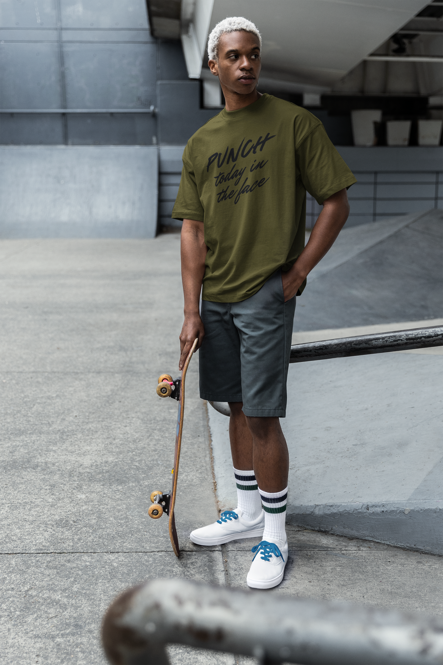 Men's Punch Today In The Face Green T-Shirt