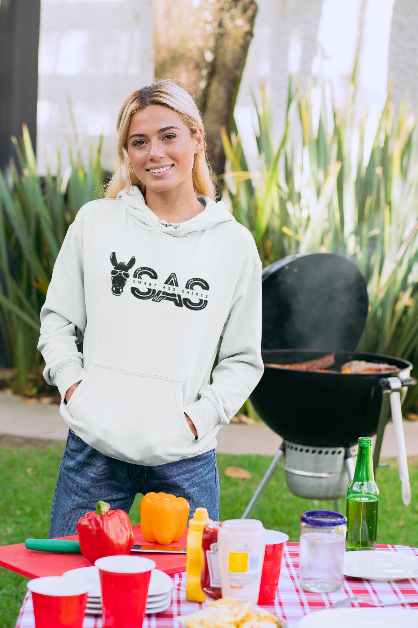 Women's SAS Donkey White Hoodie