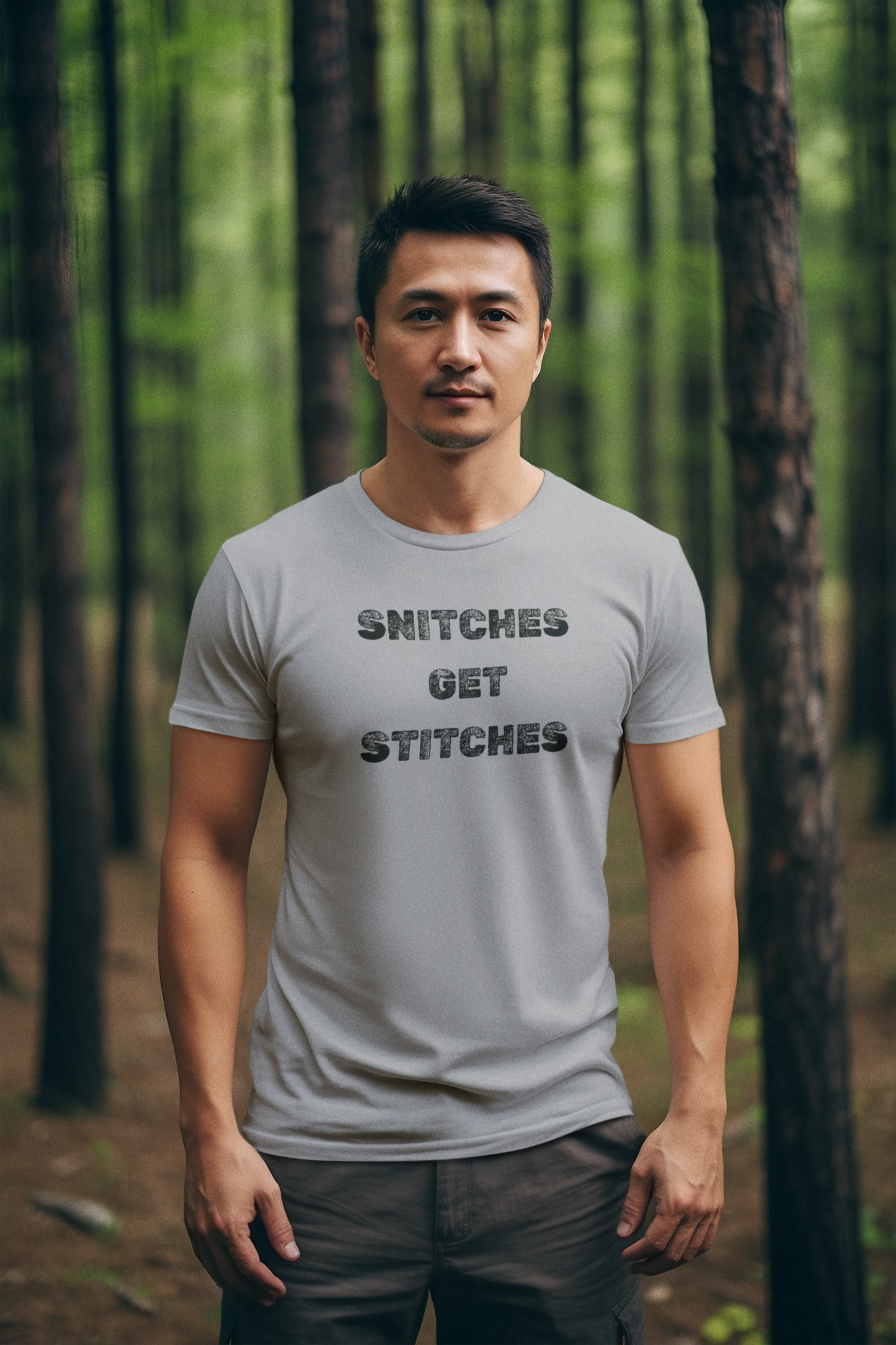 Men's Snitches Get Stitches Grey T-Shirt