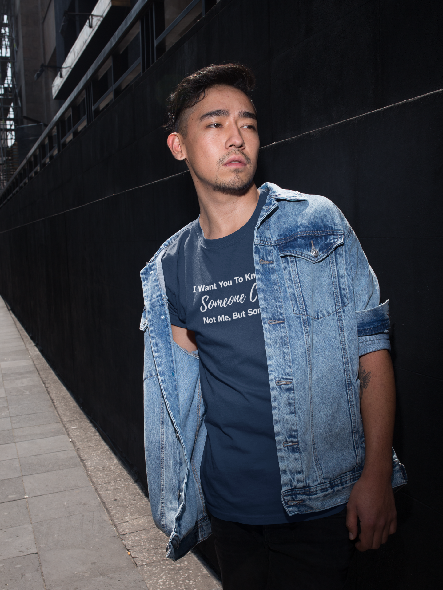 Men's I Want You To Know That Someone Cares. Not Me, But Someone Blue T-Shirt