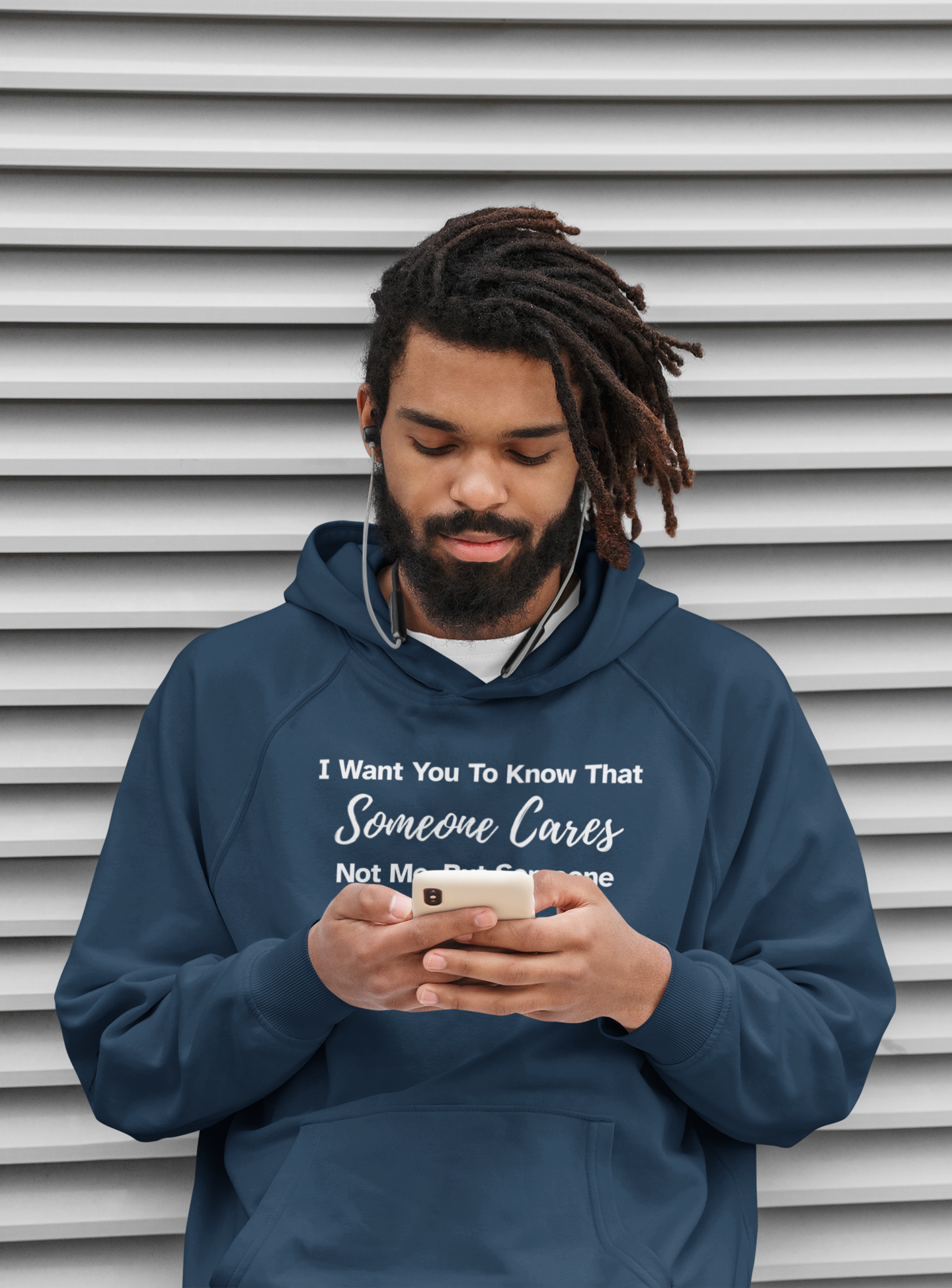 Men's I Want You To Know That Someone Cares. Not Me, But Someone Blue Hoodie